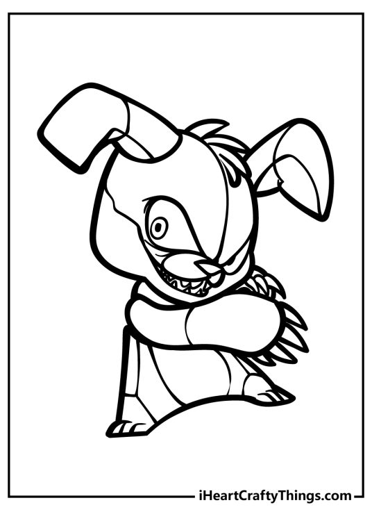 Five Nights At Freddy’s-themed picture of a creepy little bunny with sharp teeth and claws