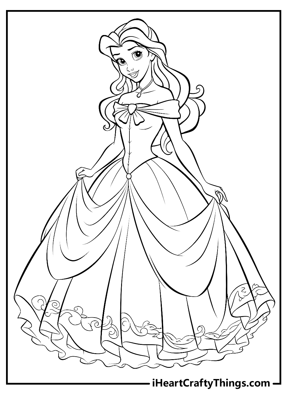black-and-white belle coloring pages