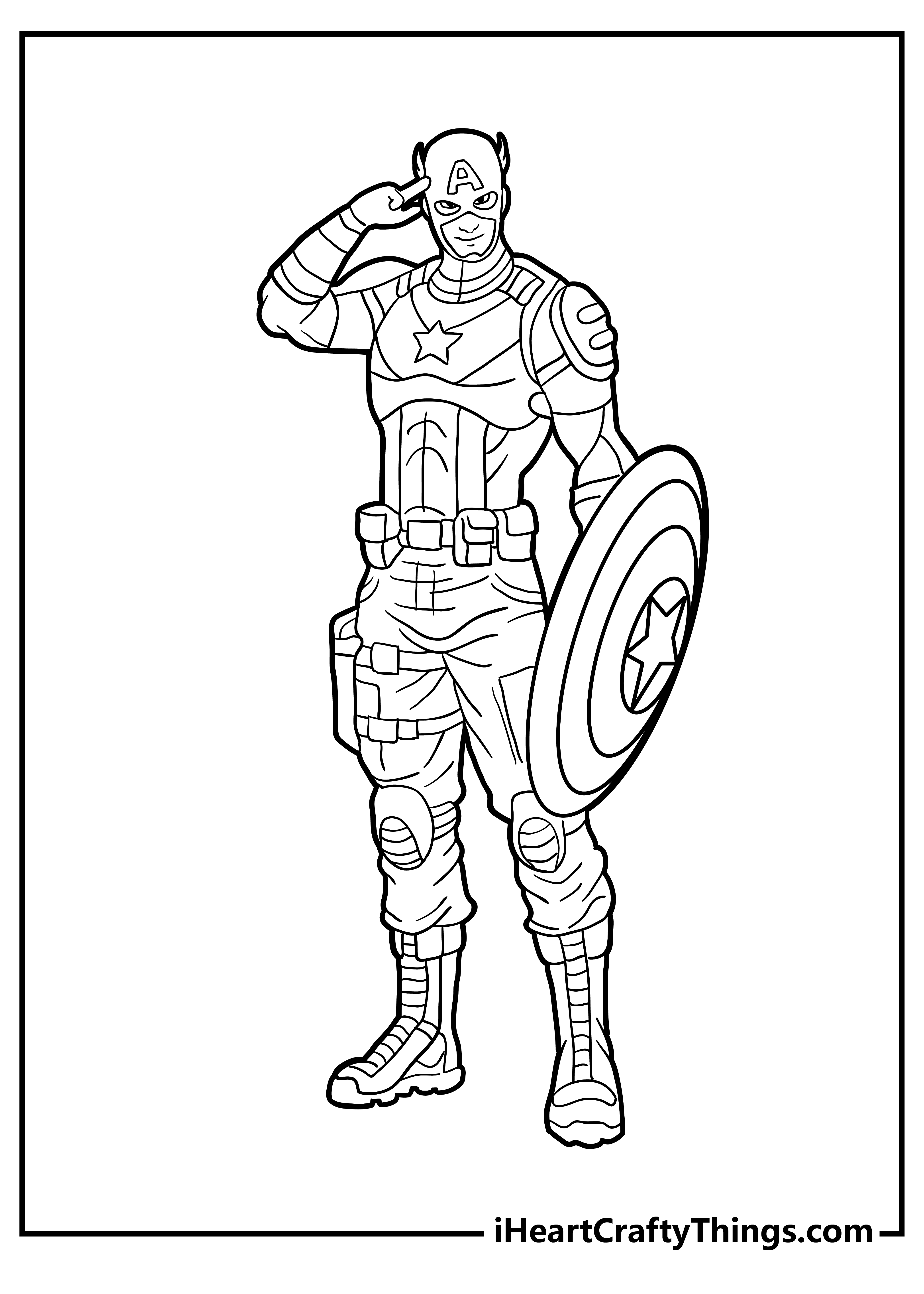 Captain America Easy Coloring Pages
