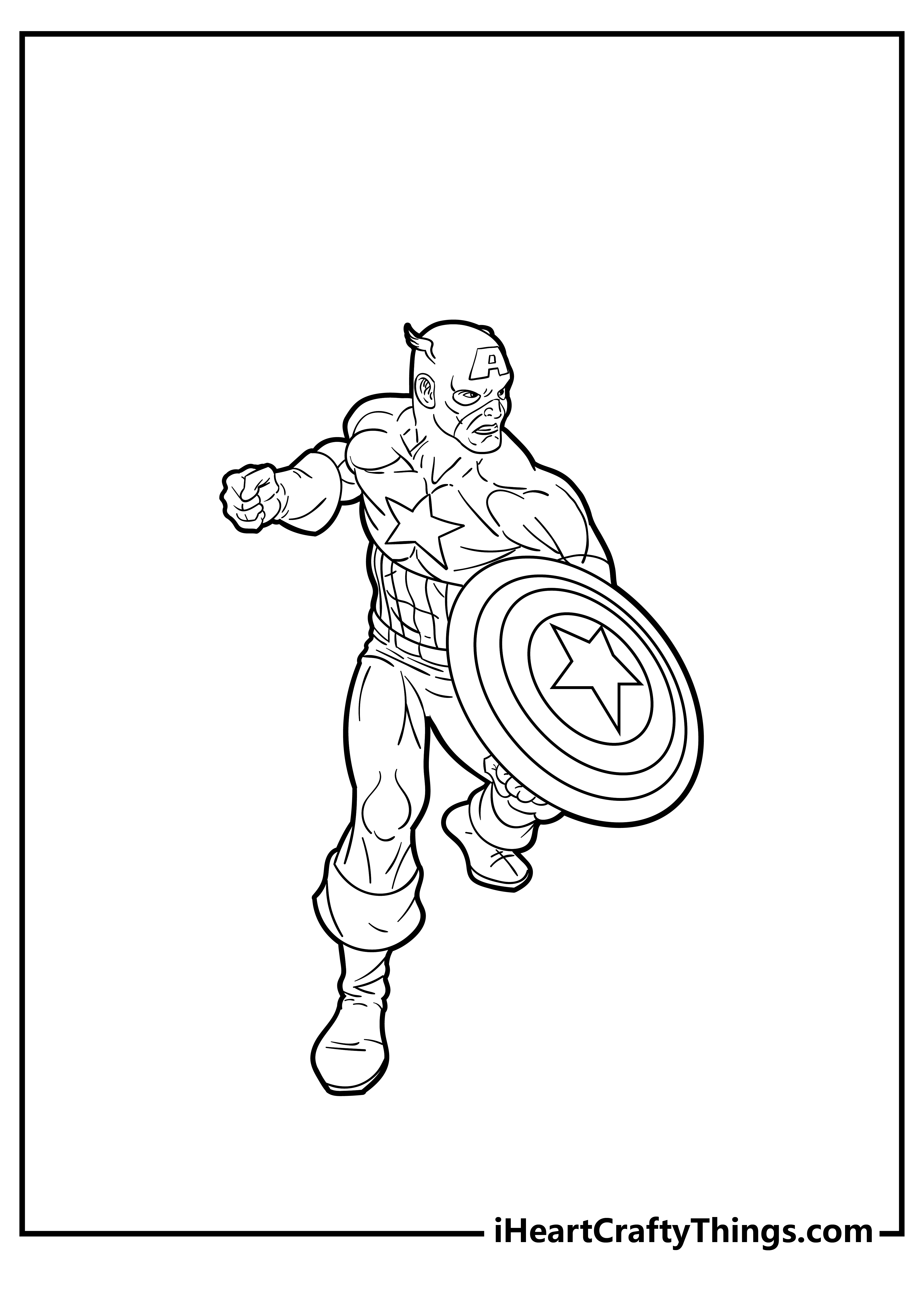 Captain America Coloring Pages for preschoolers free printable