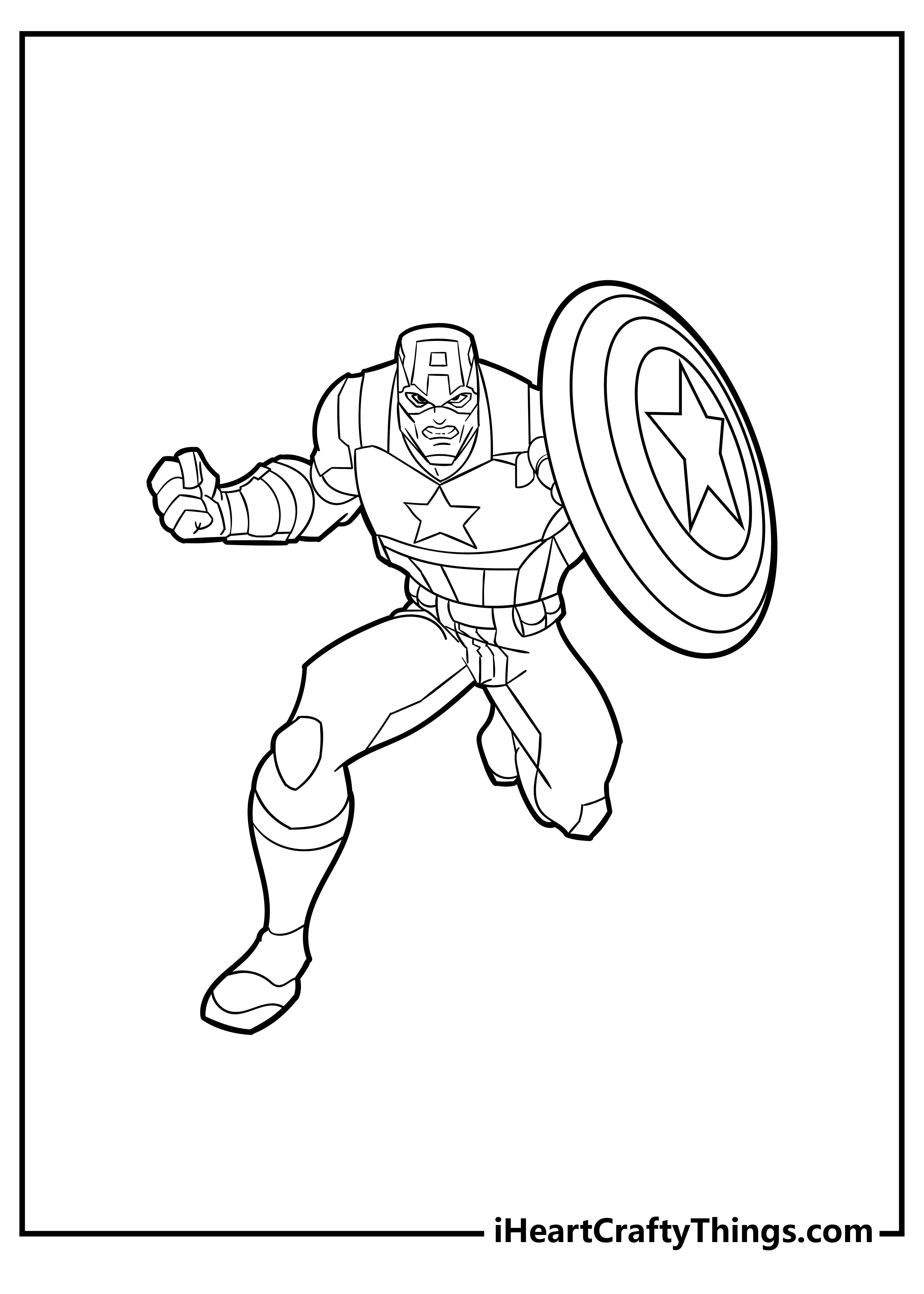 Captain America Coloring Book free printable