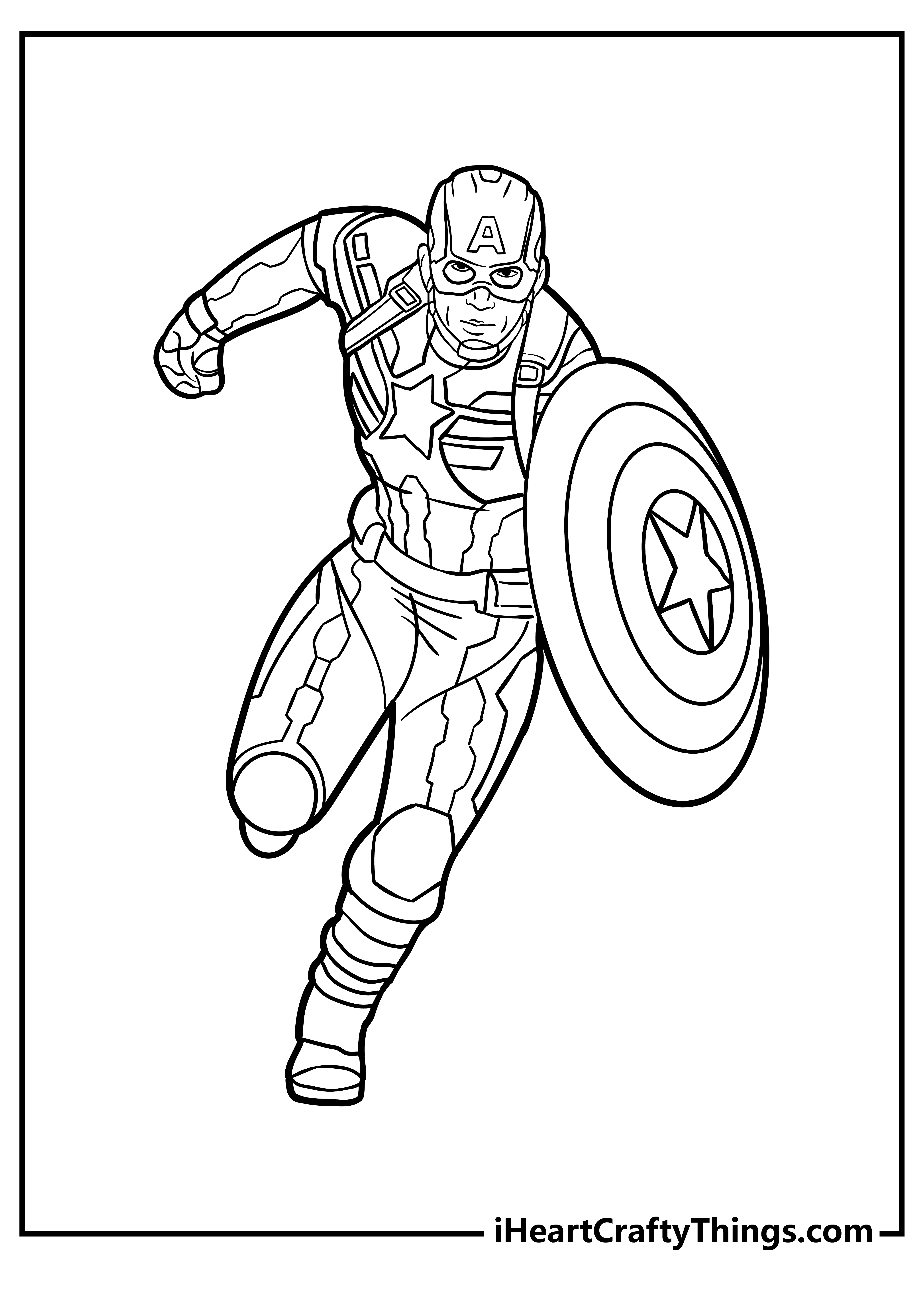 Captain America Coloring Original Sheet for children free download