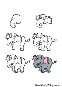 Cartoon Elephant Drawing - How To Draw A Cartoon Elephant Step By Step