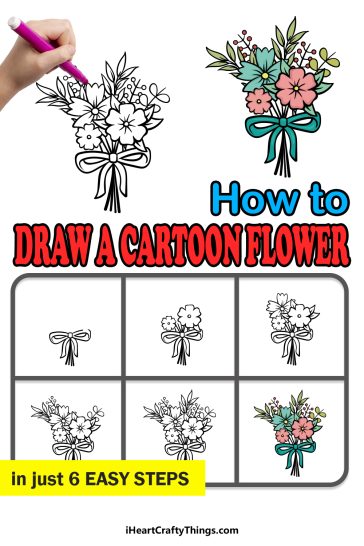 Cartoon Flowers Drawing - How To Draw Cartoon Flowers Step By Step