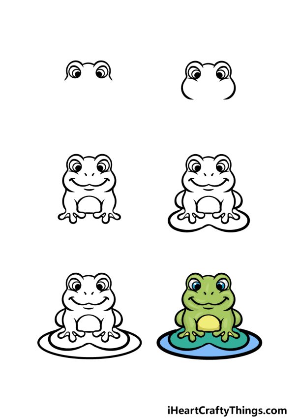 Cartoon Frog Drawing - How To Draw A Cartoon Frog Step By Step