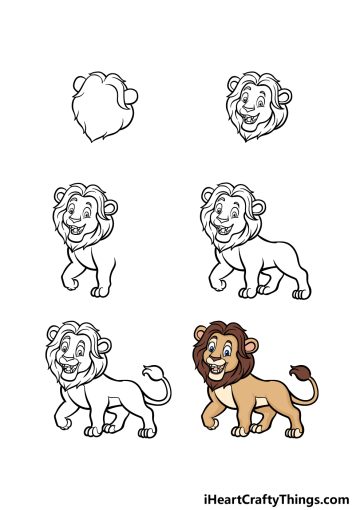 Cartoon Lion Drawing - How To Draw A Cartoon Lion Step By Step