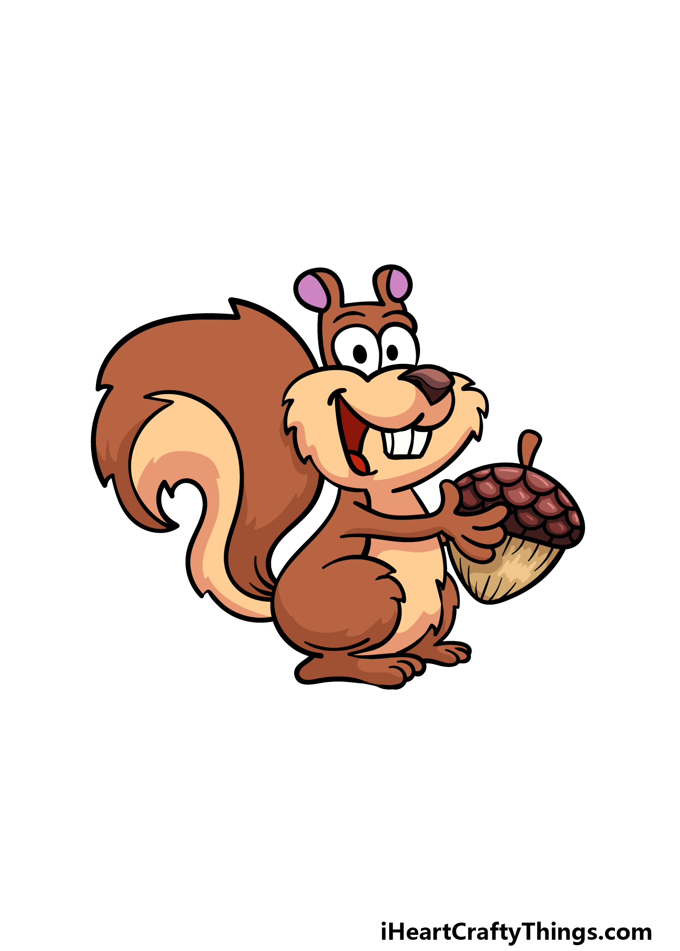 Cartoon Squirrel Drawing - How To Draw A Cartoon Squirrel Step By Step