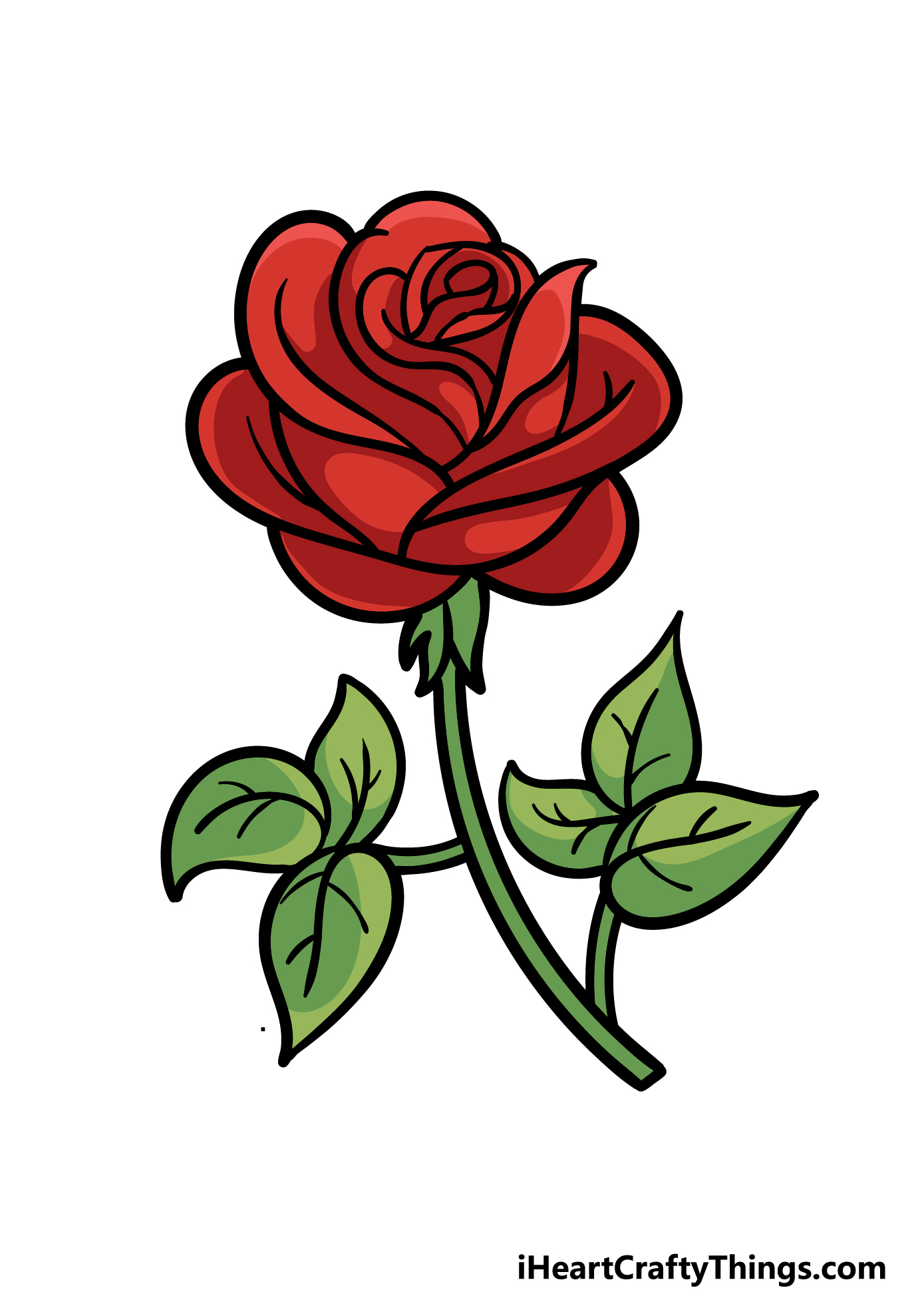 Cartoon Rose Drawing - How To Draw A Cartoon Rose Step By Step
