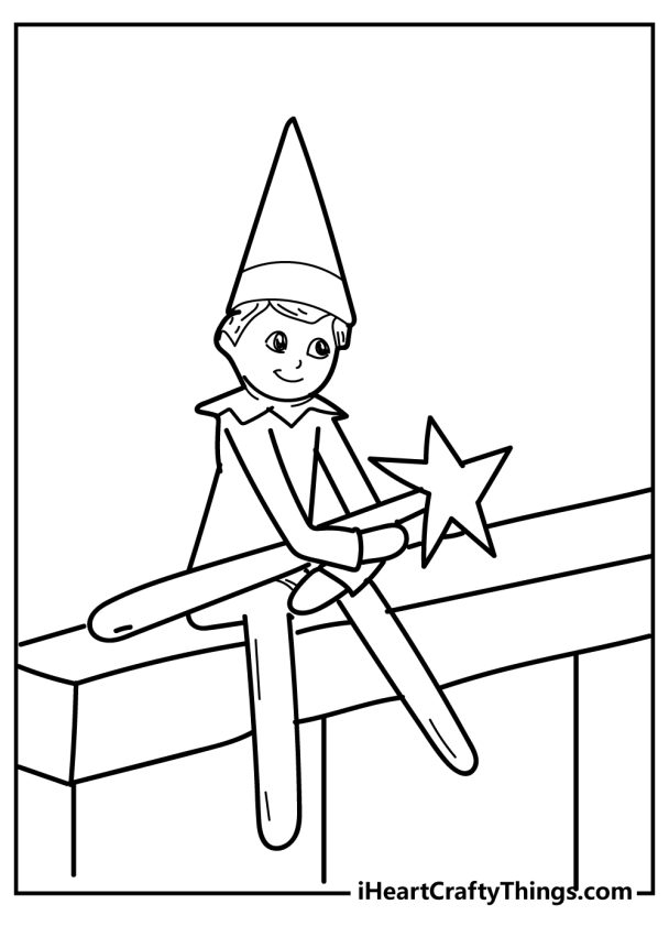 Elf On The Shelf Coloring Pages (Free Printables)