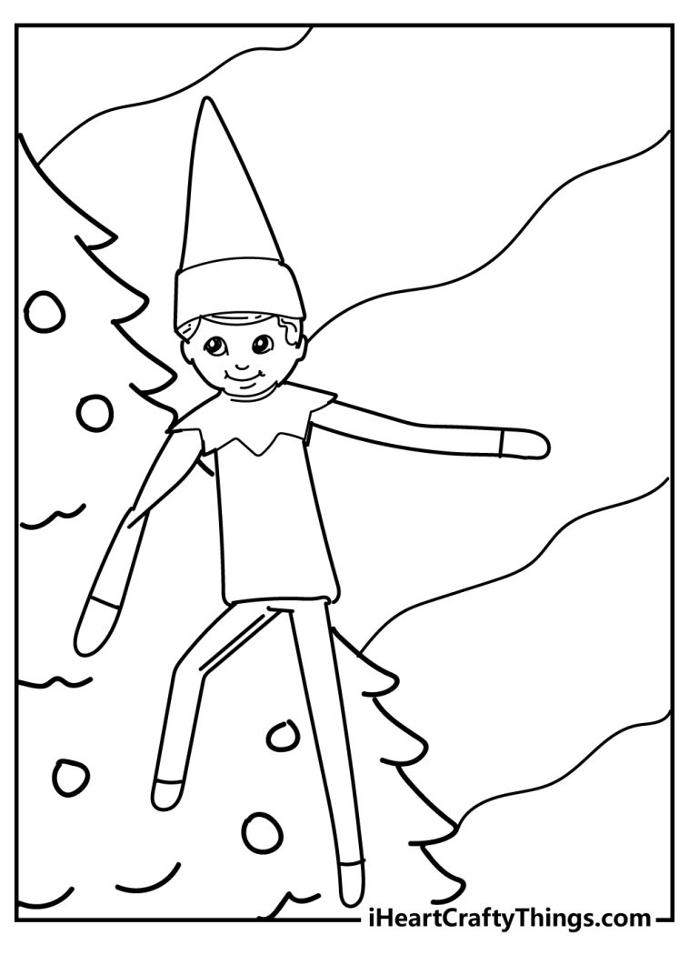 Elf On The Shelf Coloring Pages (Free Printables)