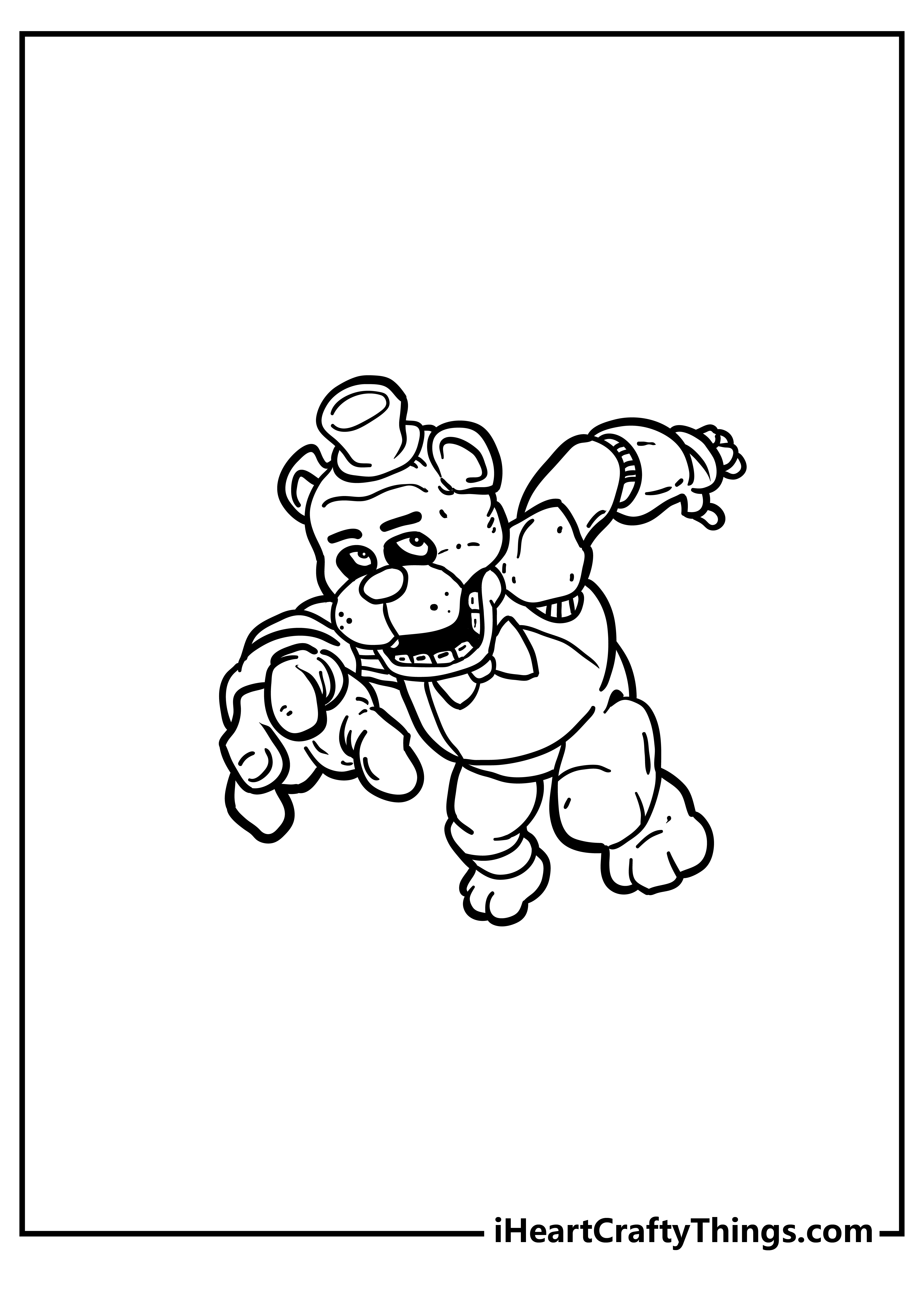 Freddy Fazbear Coloring Page  Fnaf coloring pages, Bear coloring