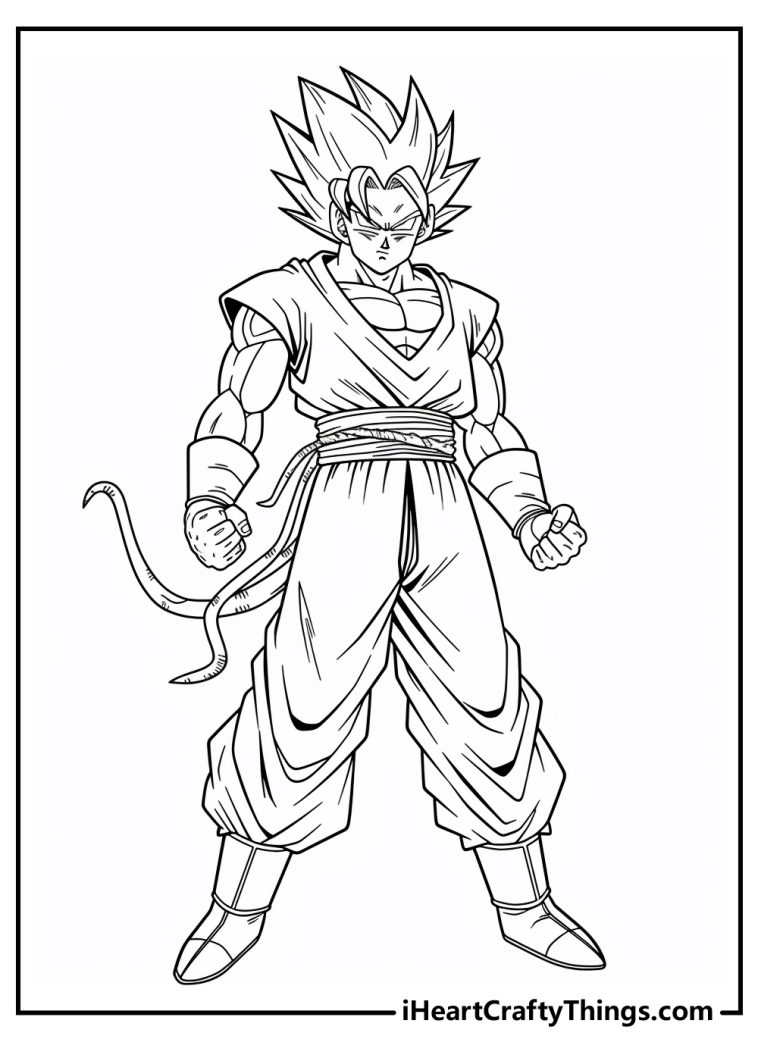 30 Goku Coloring Pages (Easy Free PDF Printables For Kids)