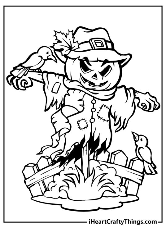Scarecrow with jack-o