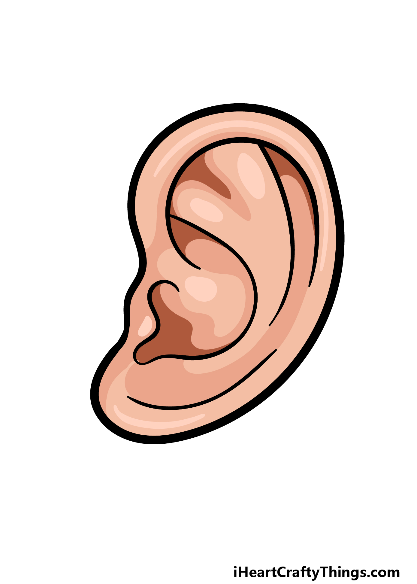 how to draw a cartoon ear step 6