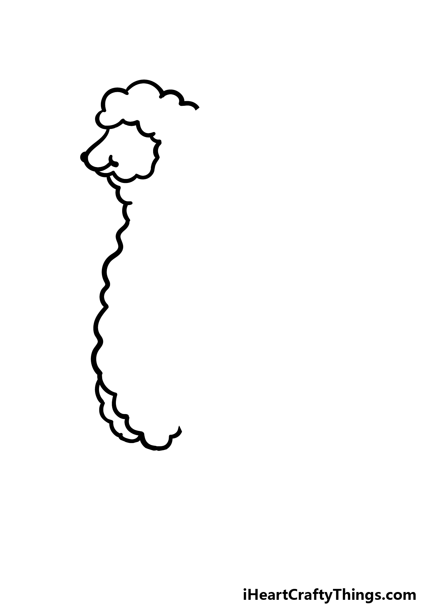 how to draw cartoon llama step 1