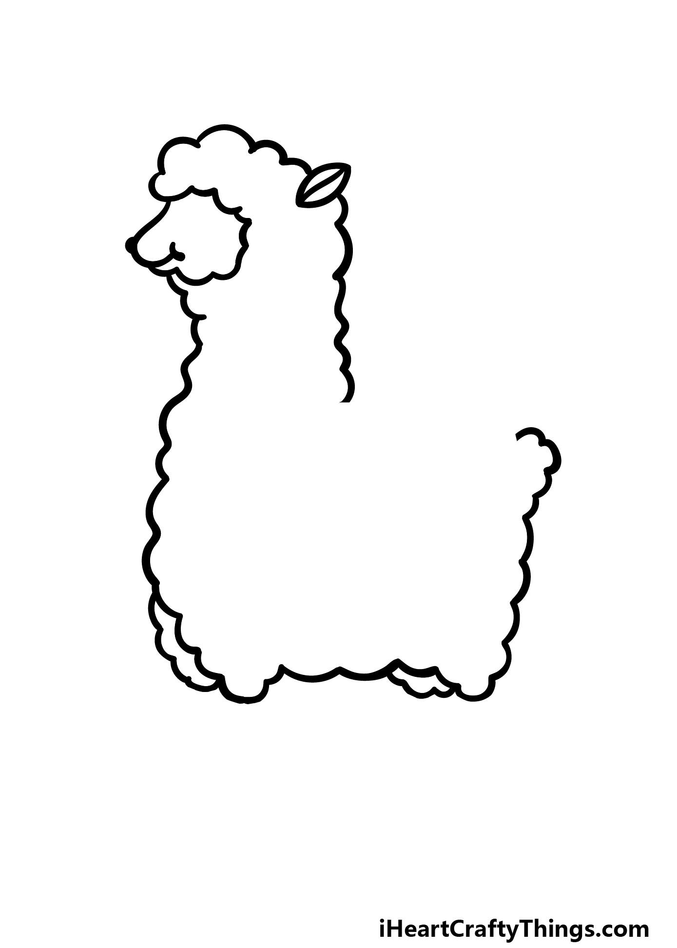 how to draw cartoon llama step 2