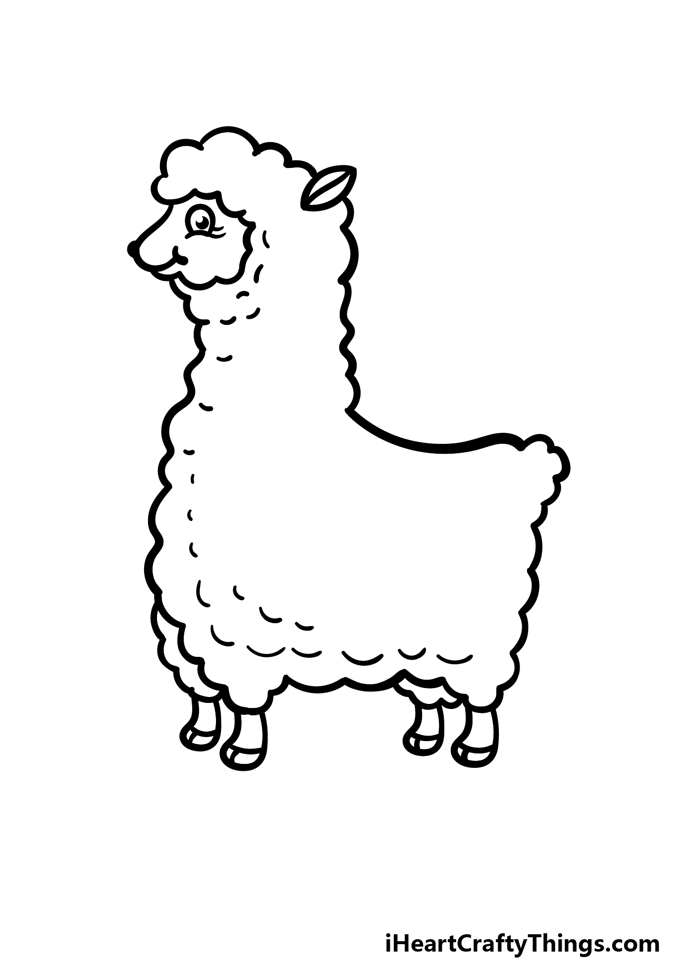 how to draw cartoon llama step 4