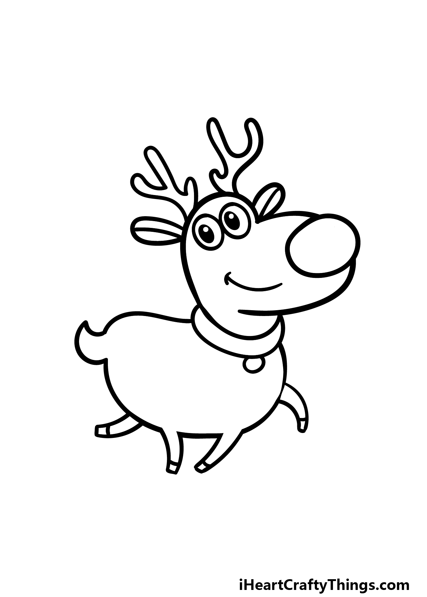 Cartoon Reindeer Drawing - How To Draw A Cartoon Reindeer Step By Step