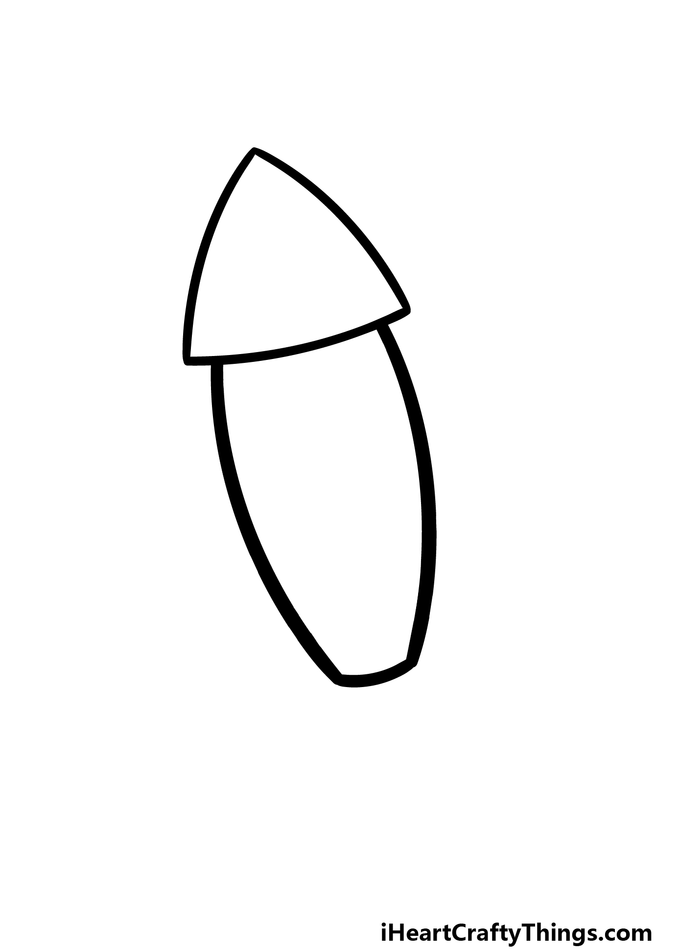 how to draw a cartoon rocket step 2