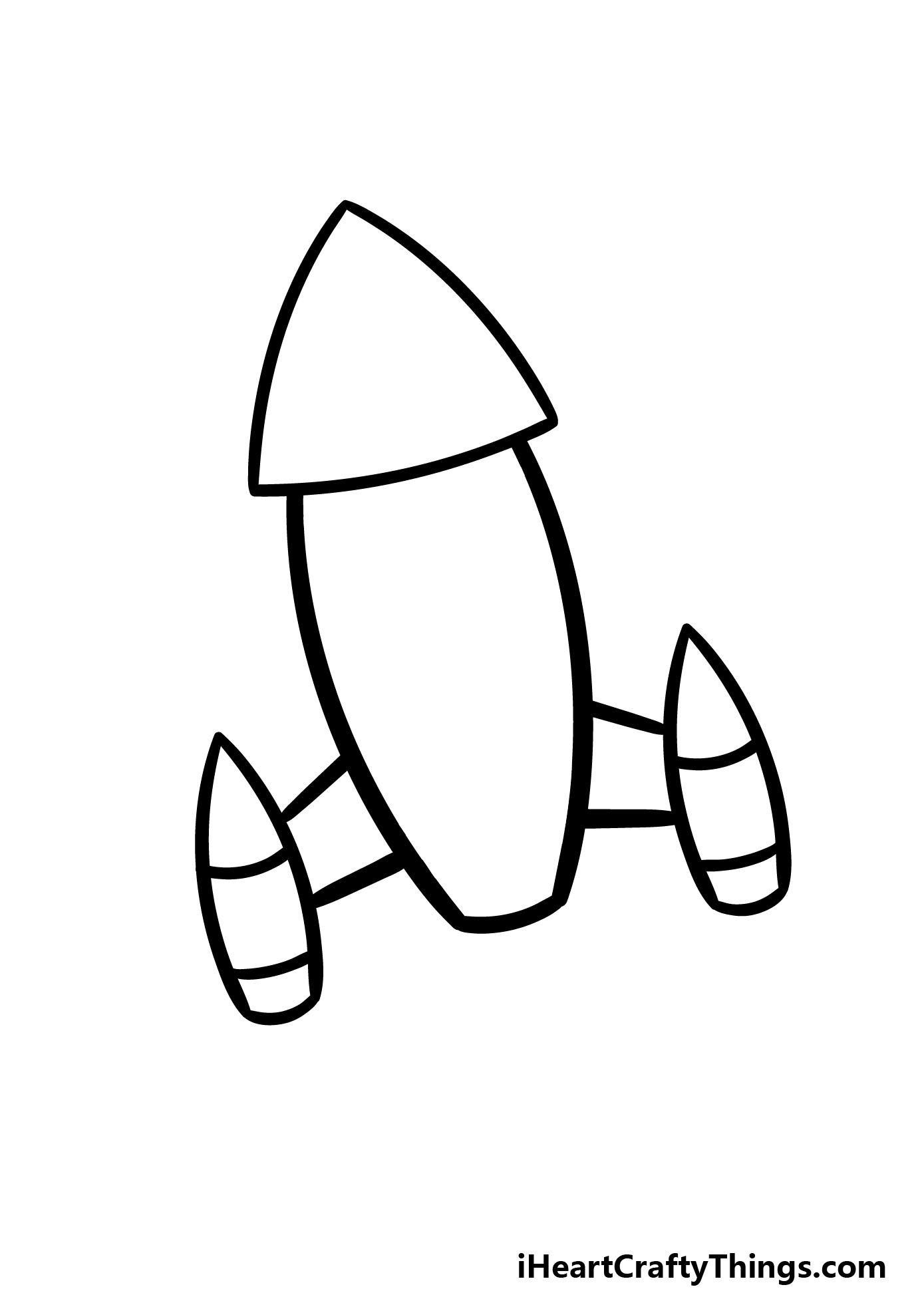 how to draw a cartoon rocket step 3