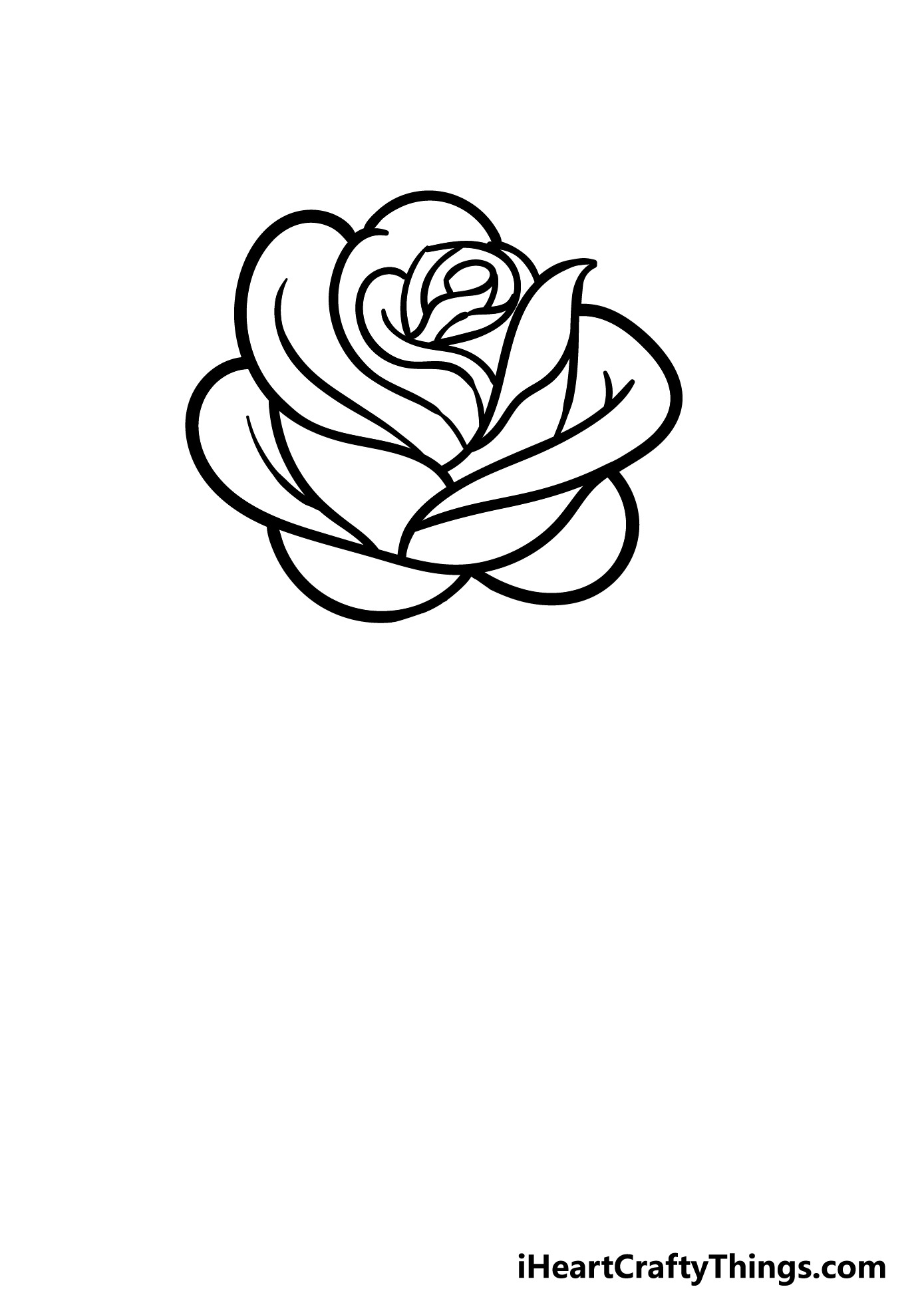 how to draw a cartoon rose step 3