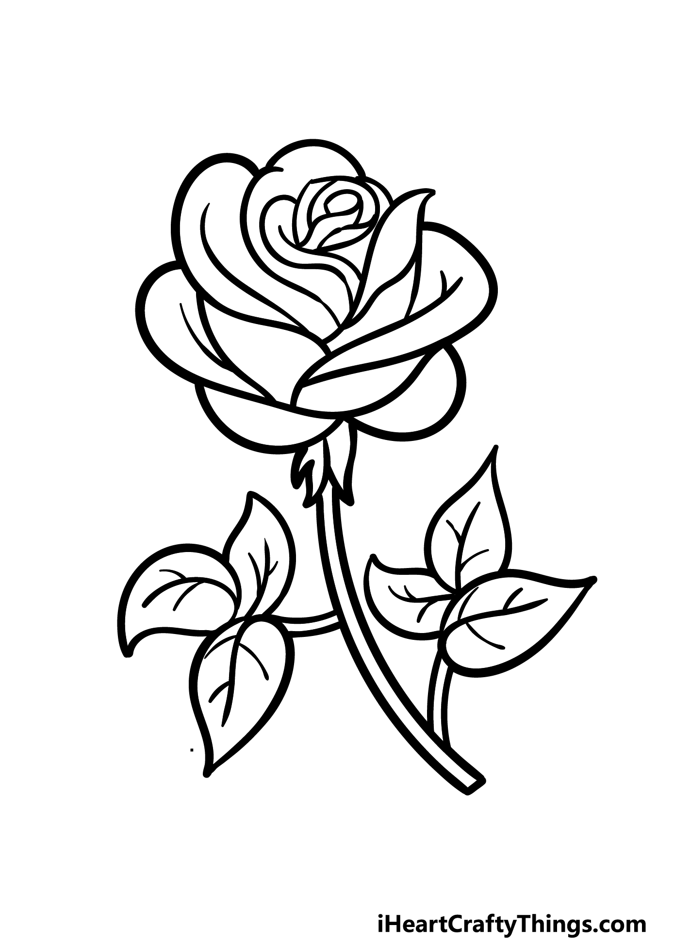 how to draw a cartoon rose step 5