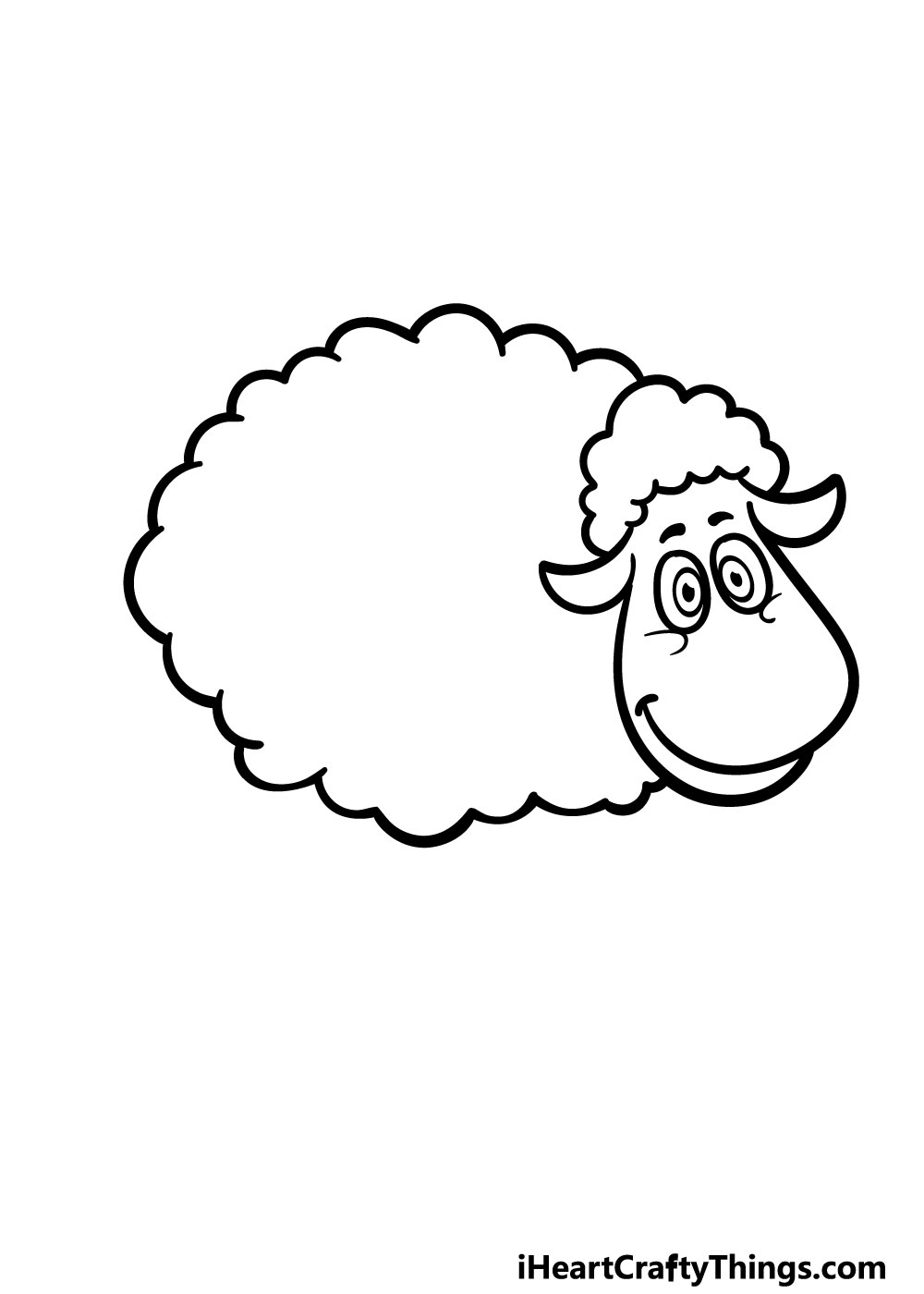 how to draw a cartoon sheep step 3