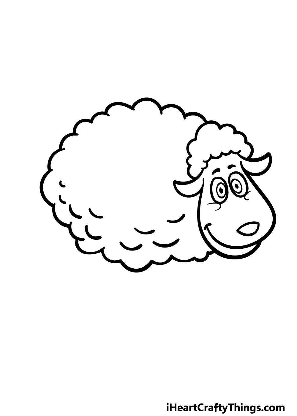 how to draw a cartoon sheep step 4