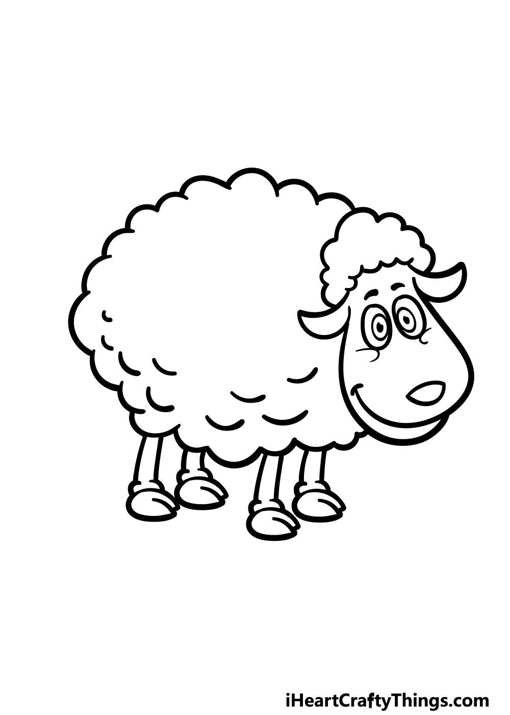 how to draw a cartoon sheep step 5