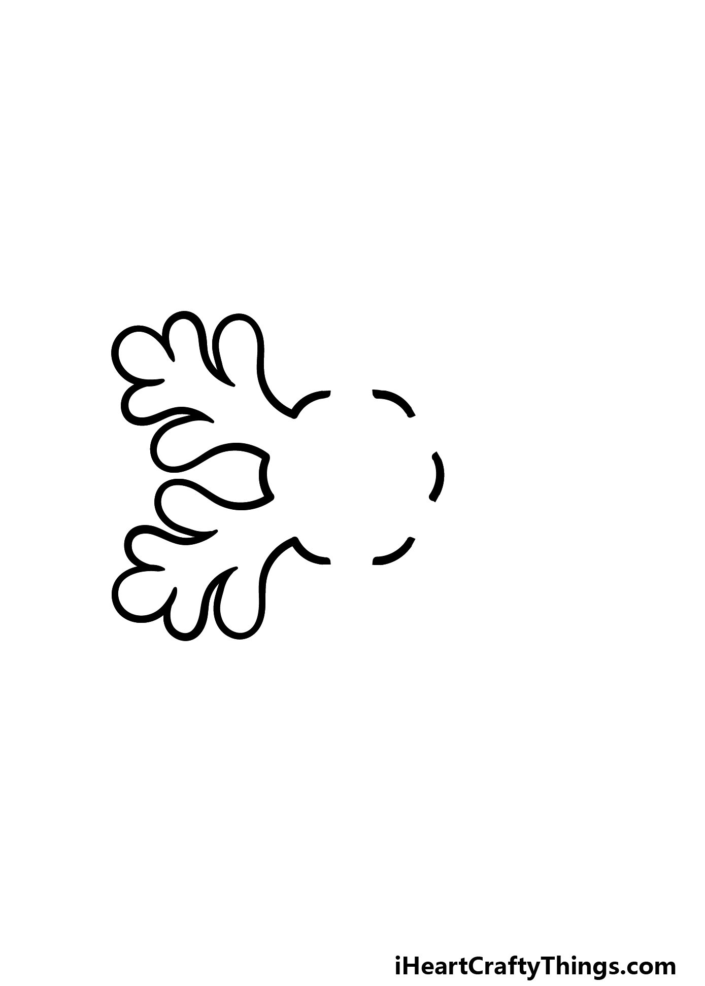 how to draw a cartoon snowflake step 1