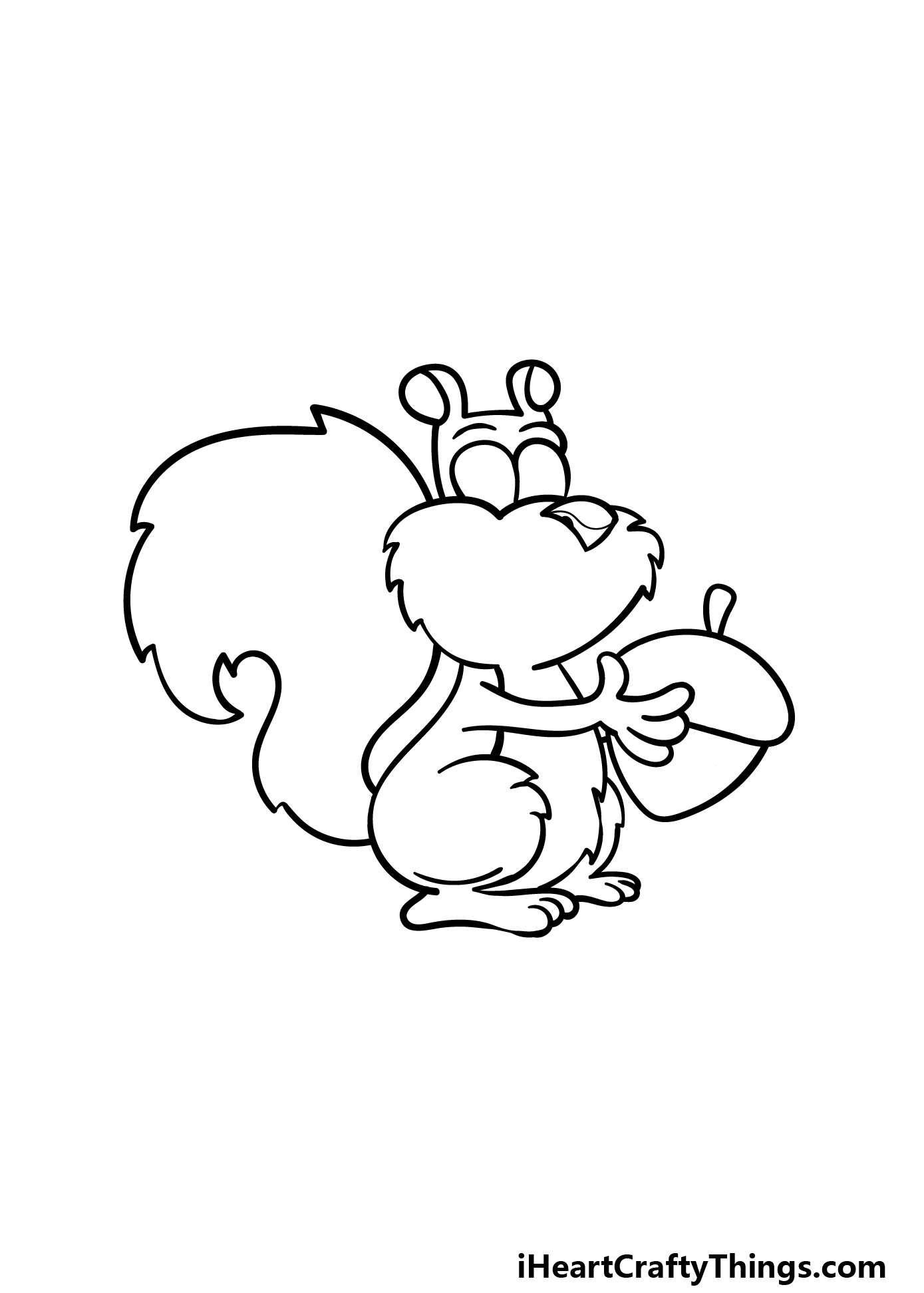 how to draw a cartoon squirrel step 3