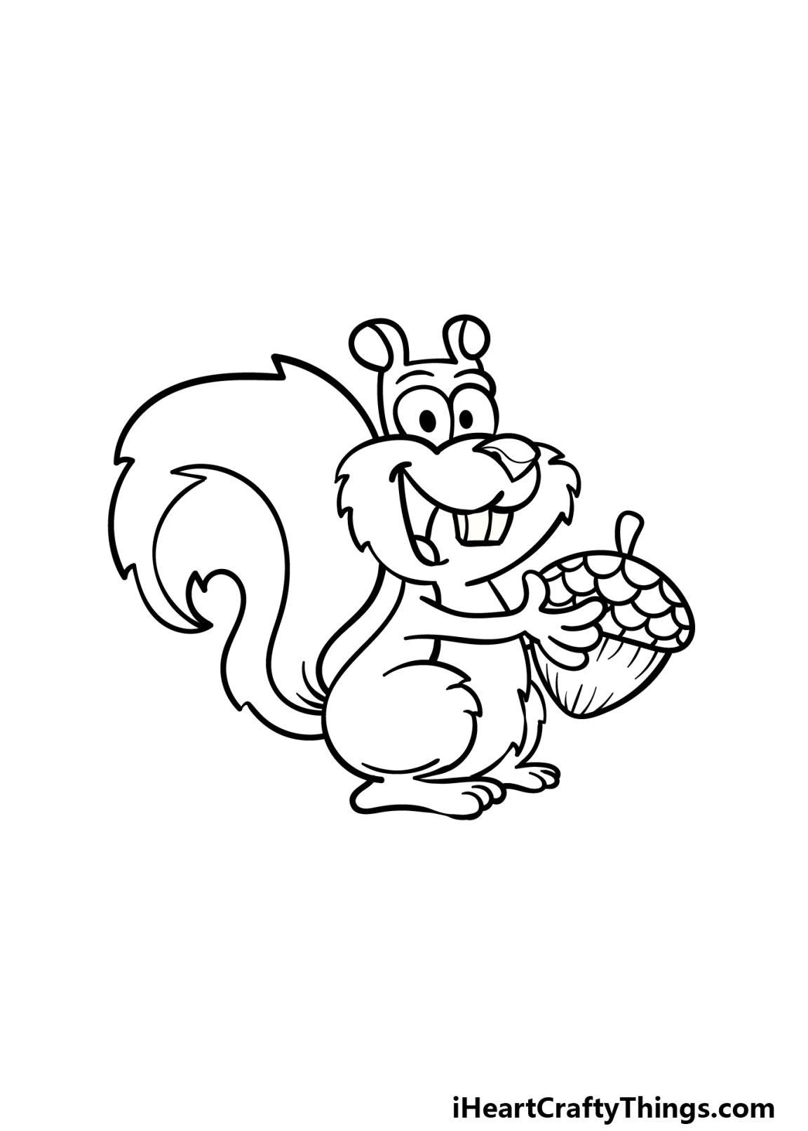 Cartoon Squirrel Drawing - How To Draw A Cartoon Squirrel Step By Step