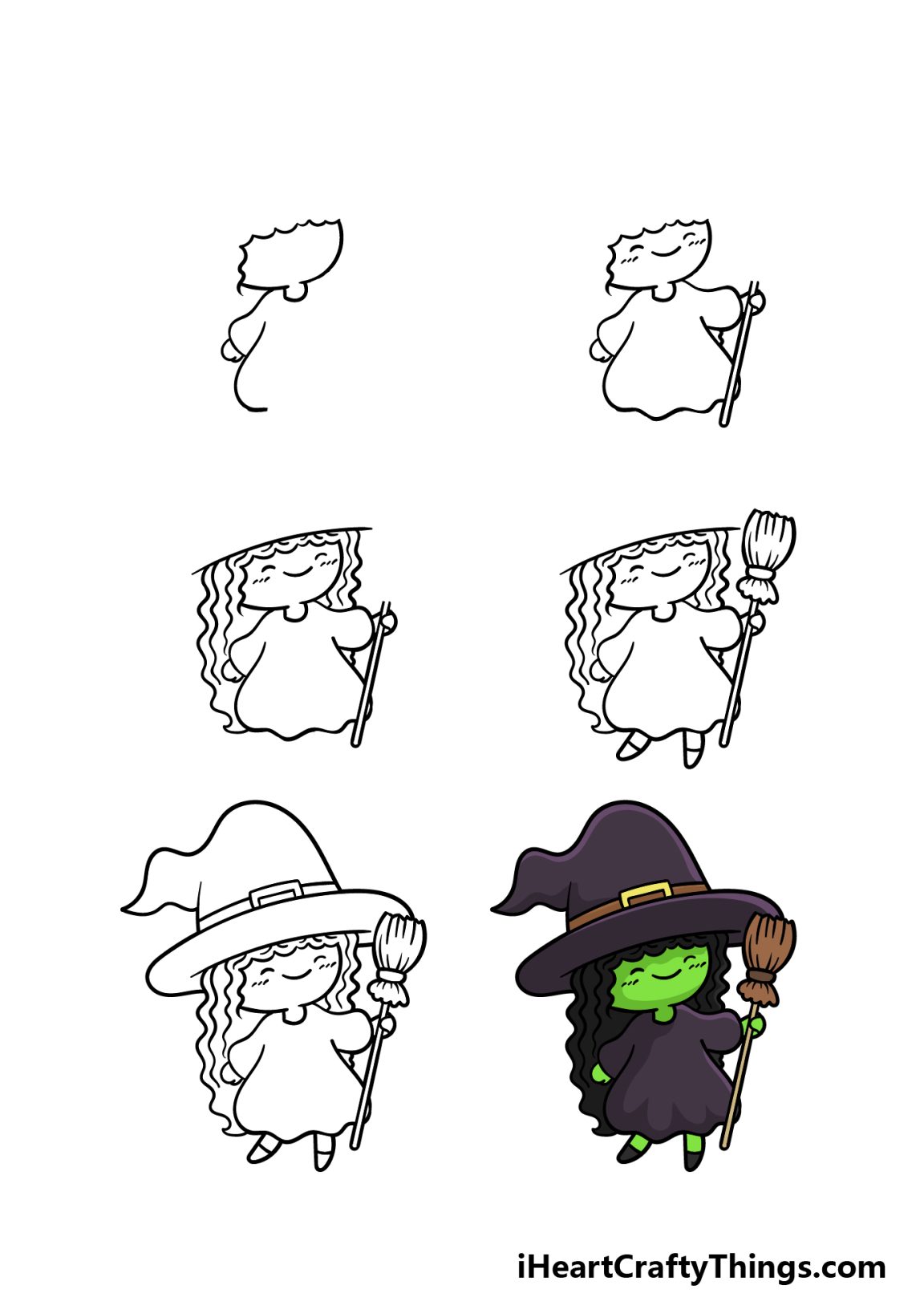 Cartoon Witch Drawing How To Draw A Cartoon Witch Step By Step
