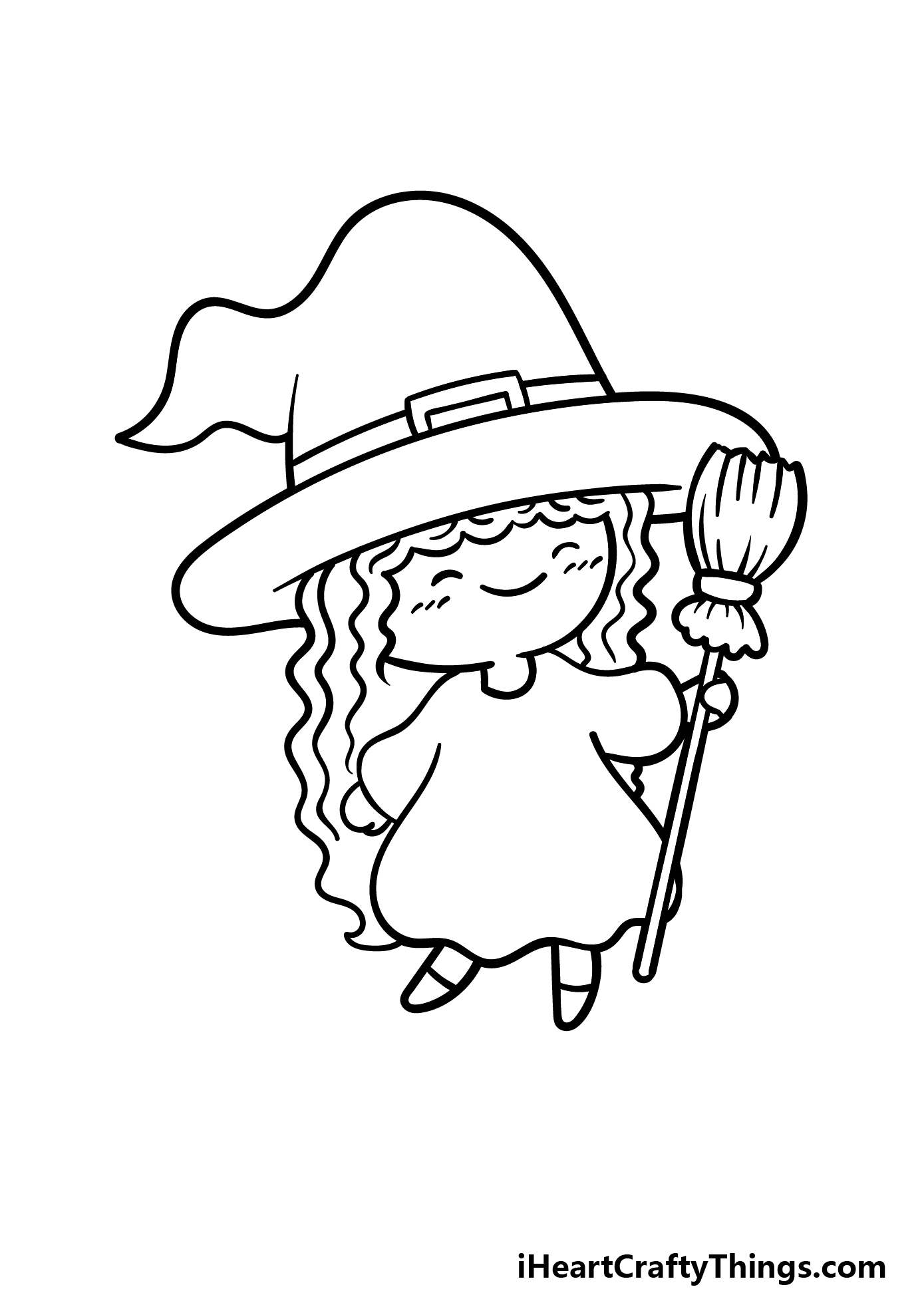 how to draw a cartoon witch step 5