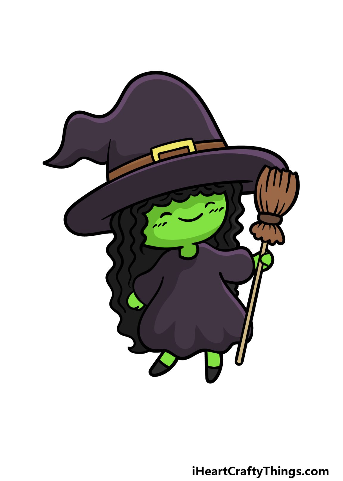 Cartoon Witch Drawing How To Draw A Cartoon Witch Step By Step