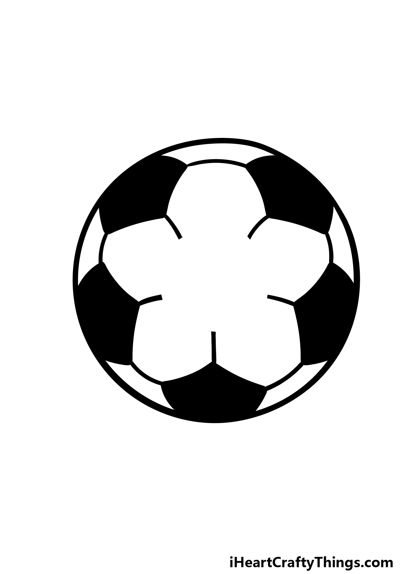 how to draw a cartoon soccer ball step 4