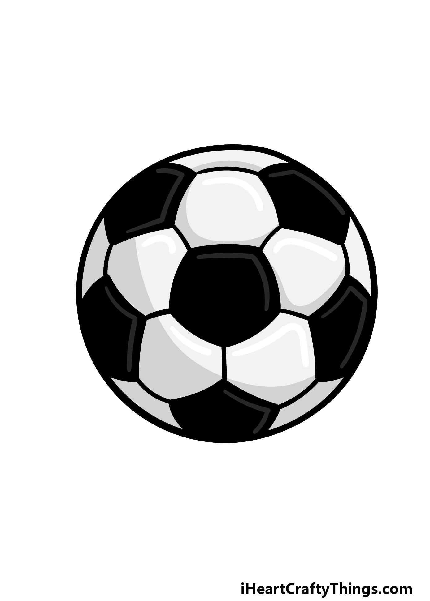 how to draw a cartoon soccer ball step 6