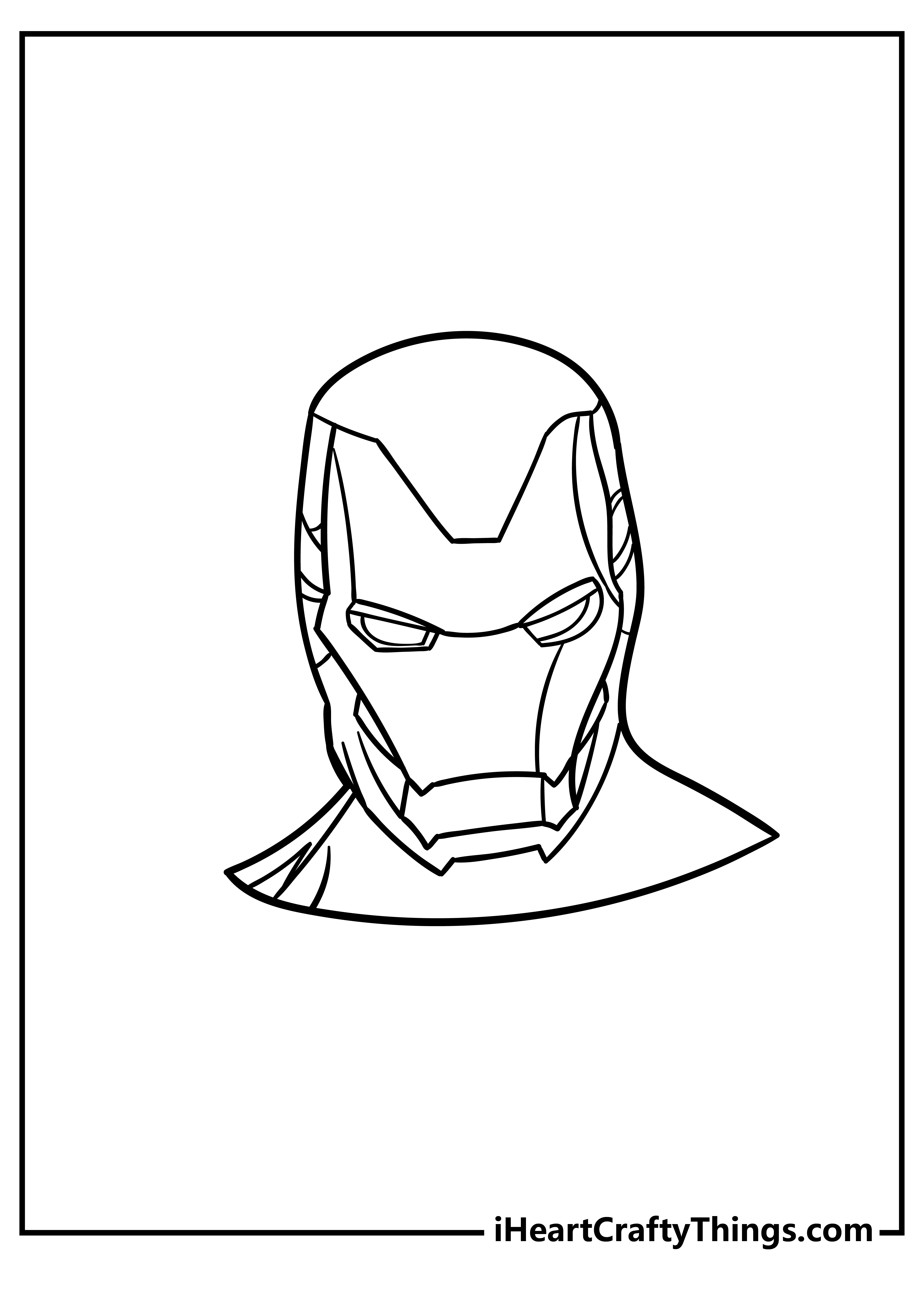 iron man mask coloring page