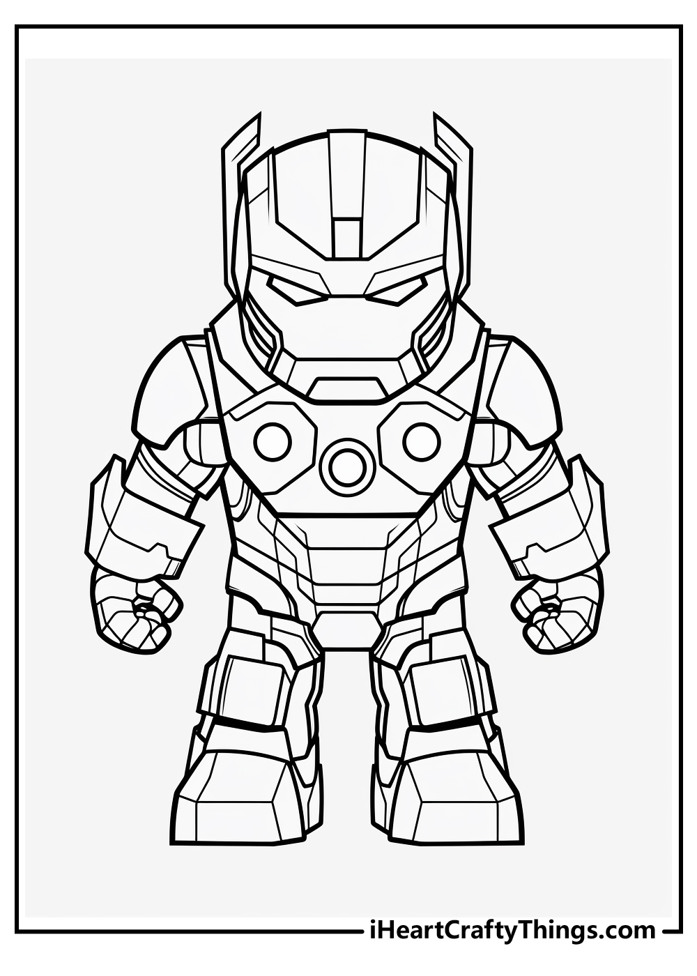 black-and-white iron man coloring printable