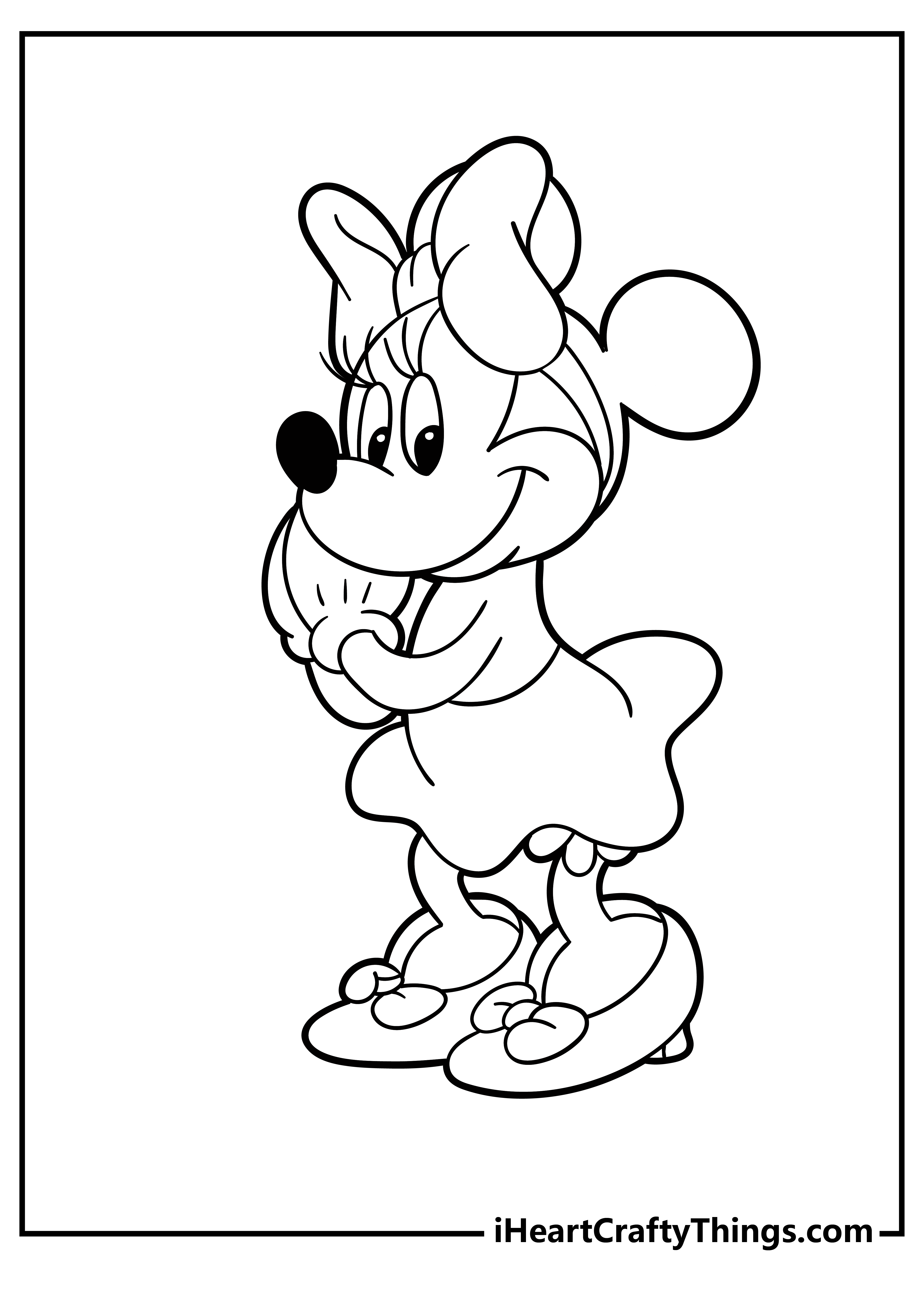 Minnie Mouse Easy Coloring Pages