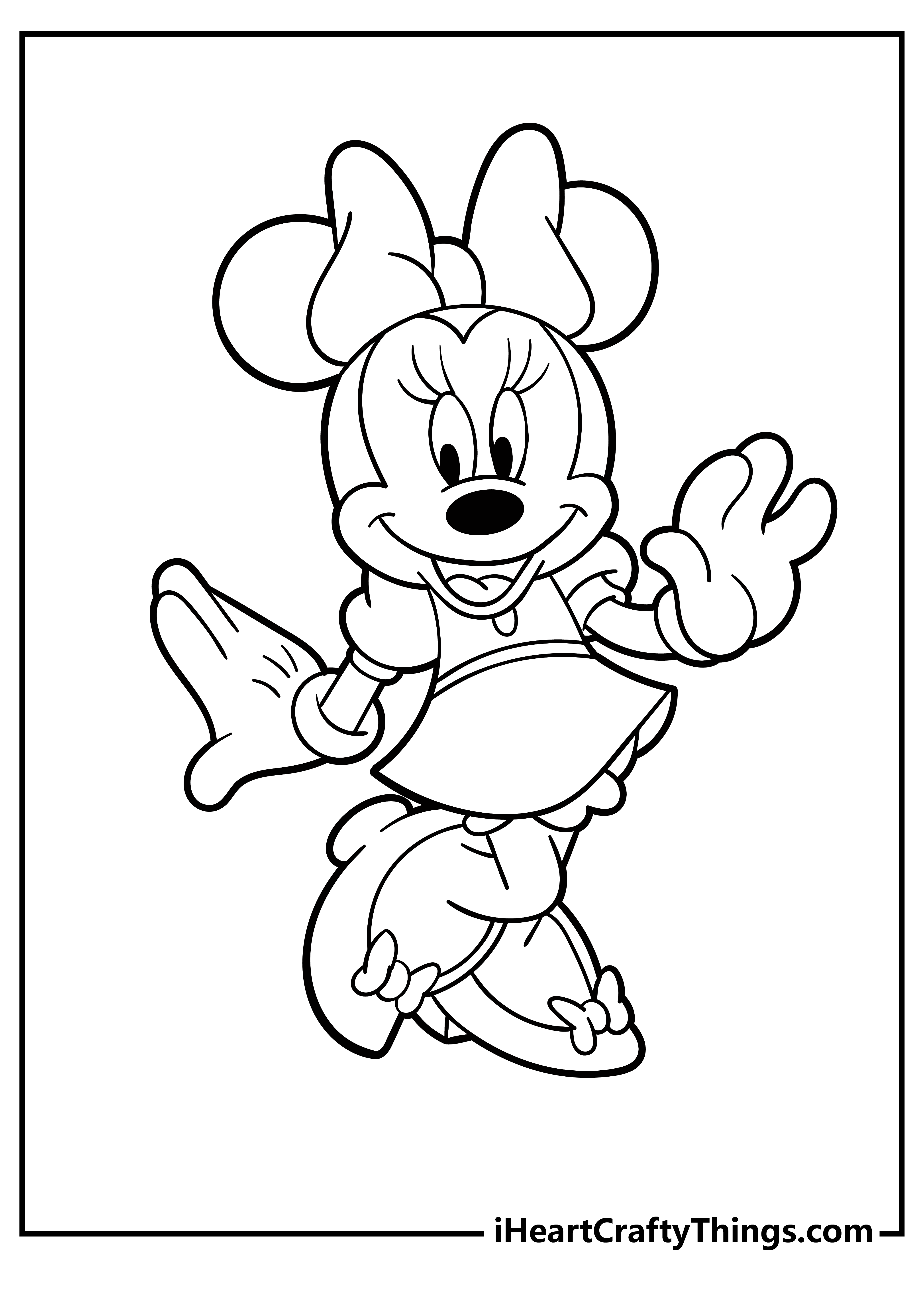 Minnie Mouse Coloring Sheet for children free download