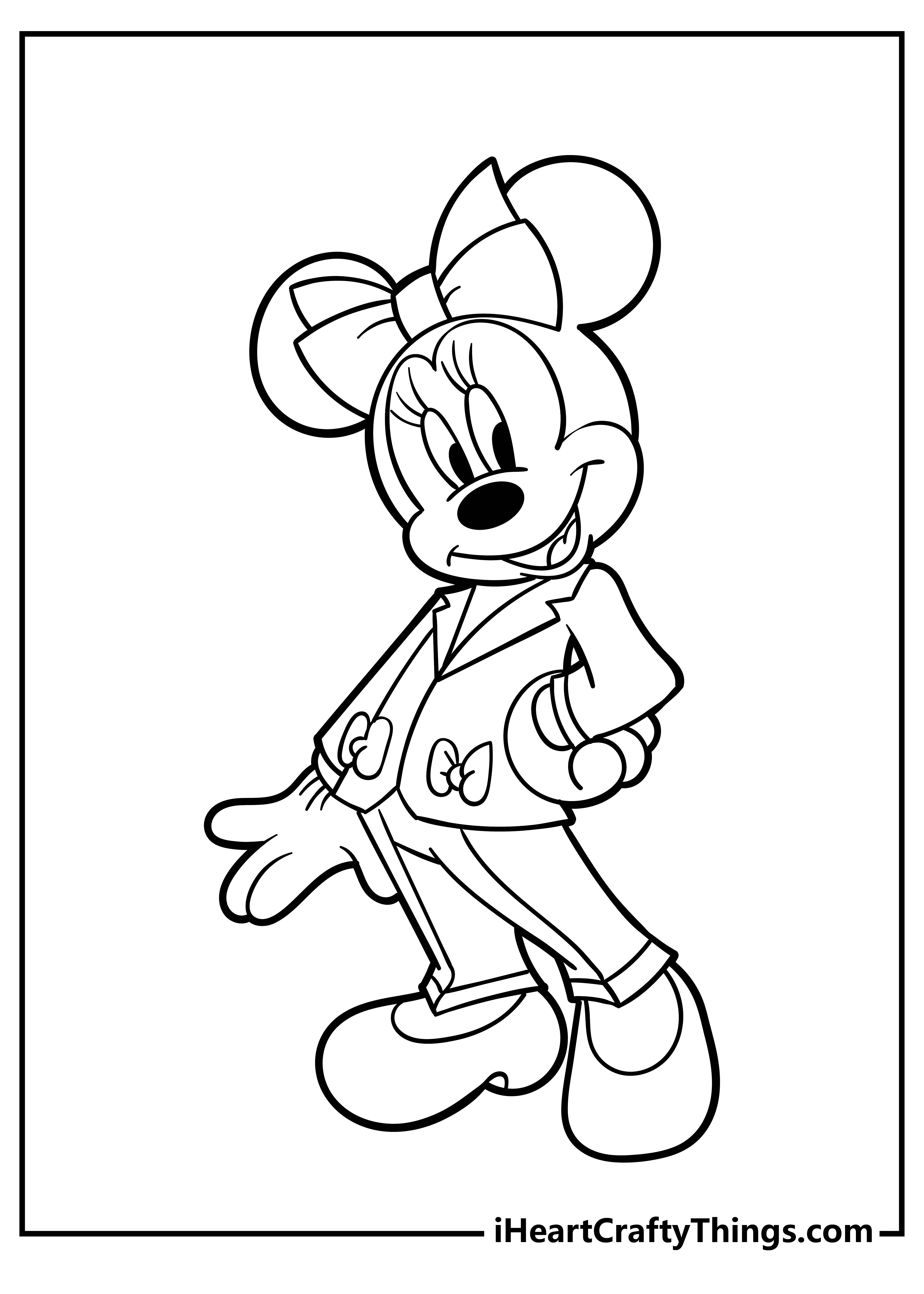 classic minnie and mickey mouse coloring pages