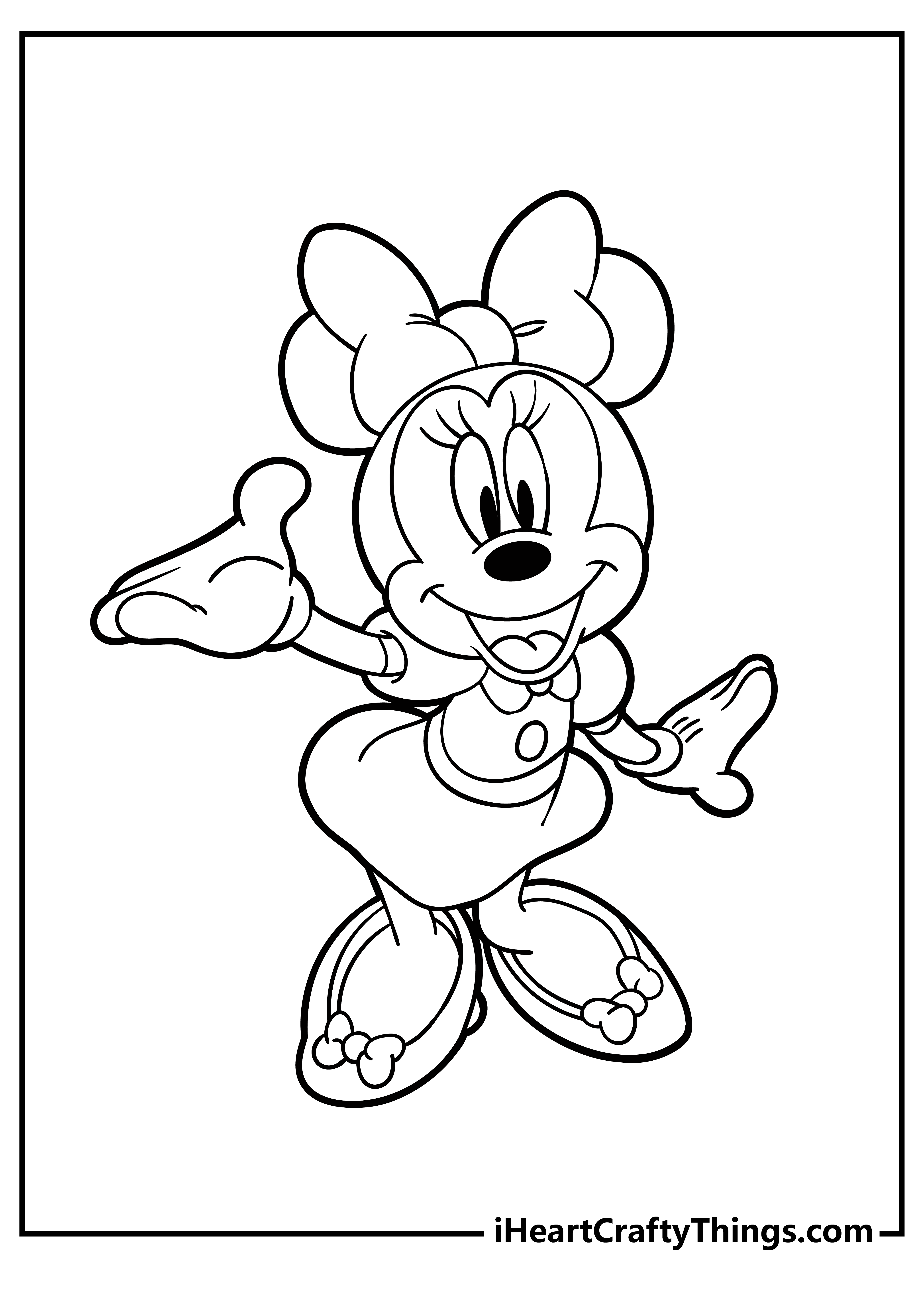 Minnie Mouse Coloring Original Sheet for children free download
