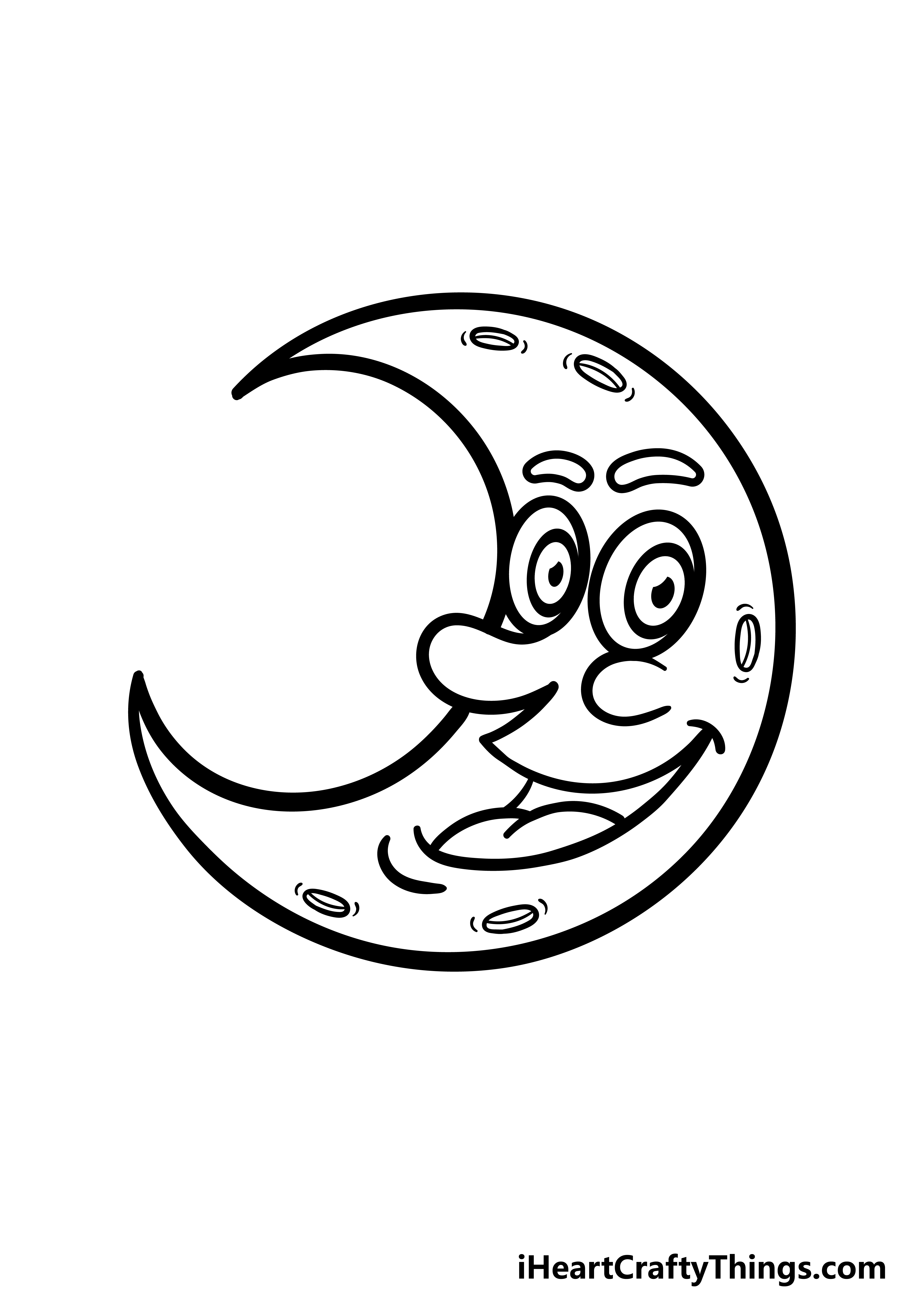 how to draw a cartoon moon step 5