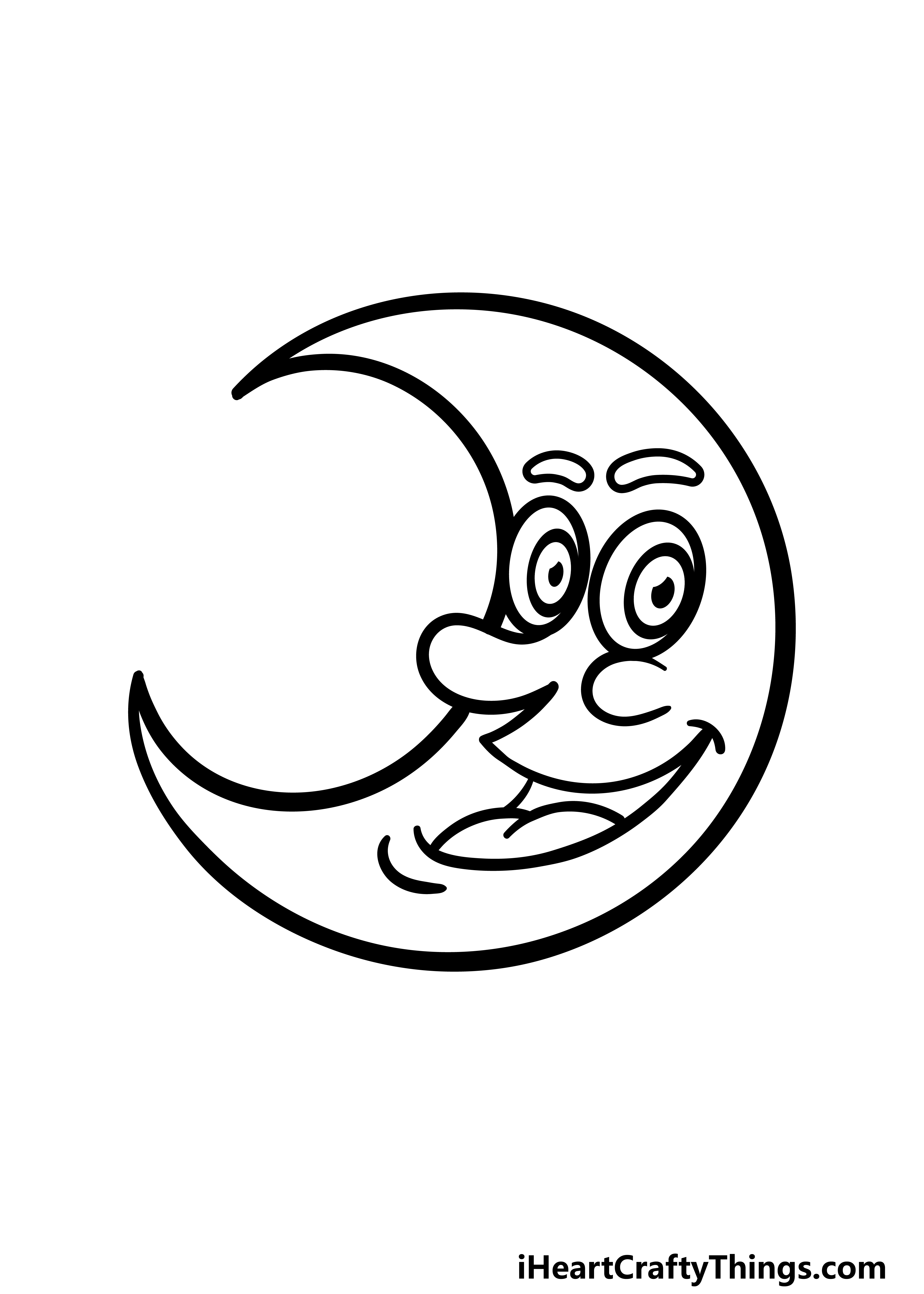 how to draw a cartoon moon step 4