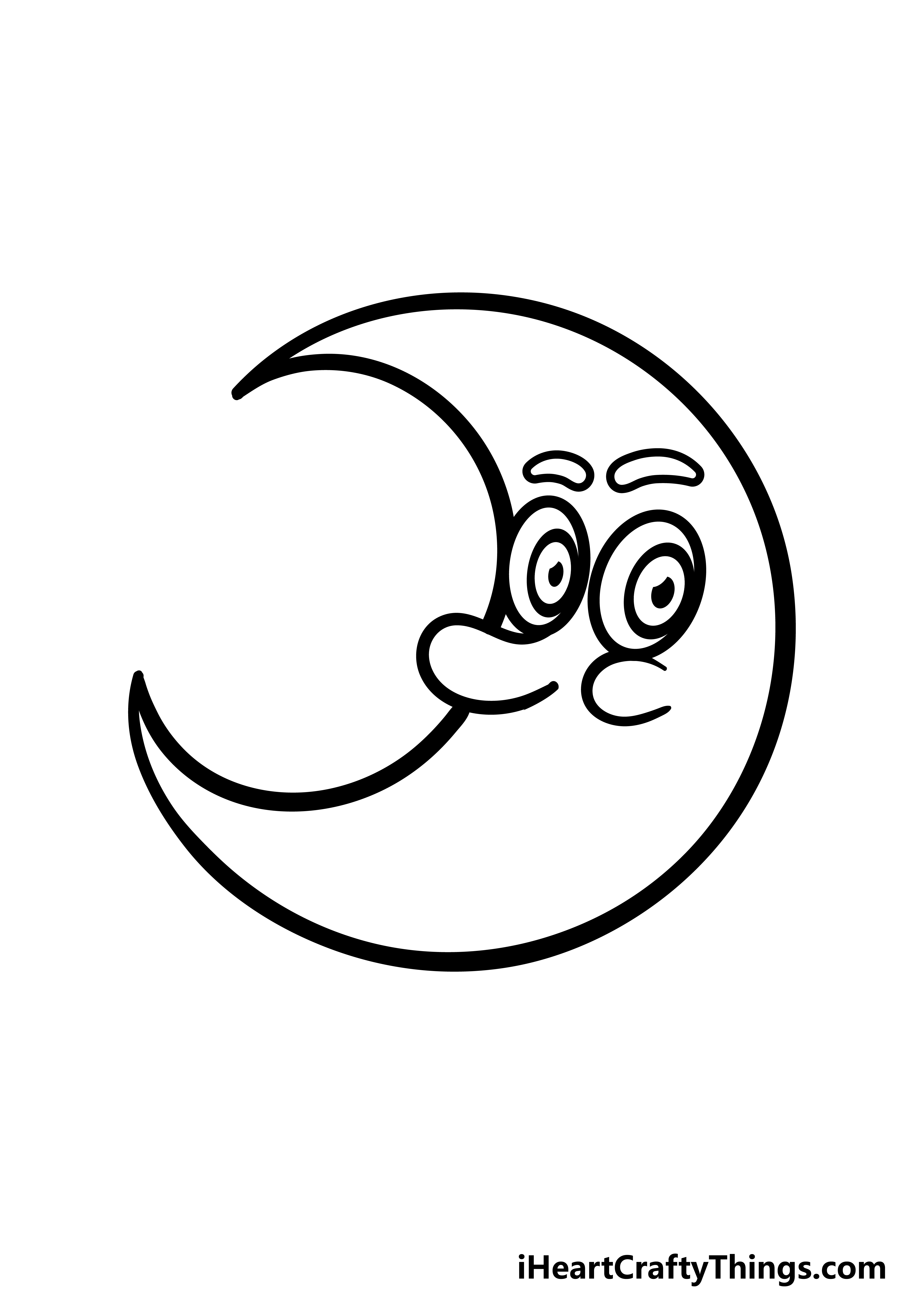 how to draw a cartoon moon step 3