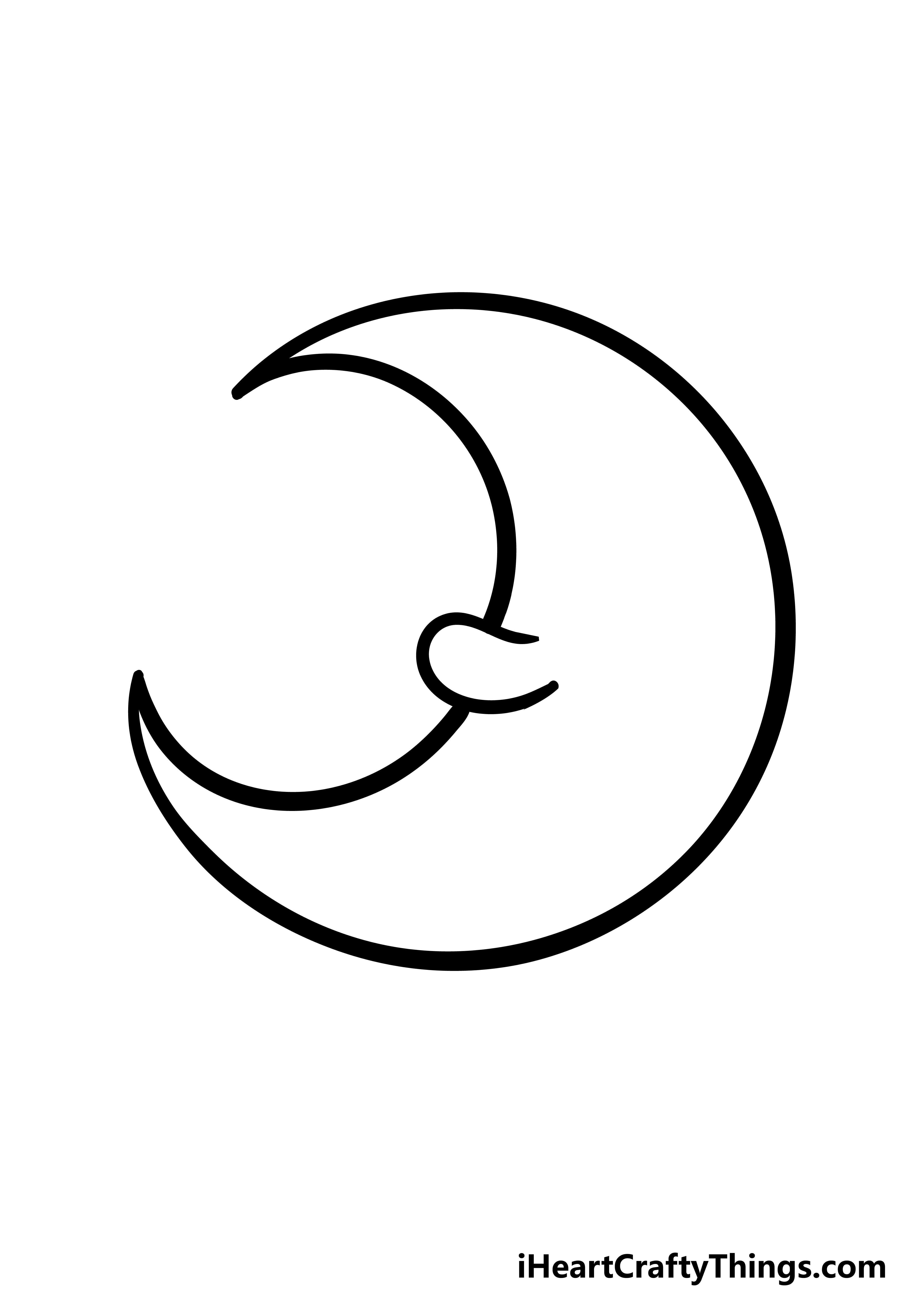 how to draw a cartoon moon step 2