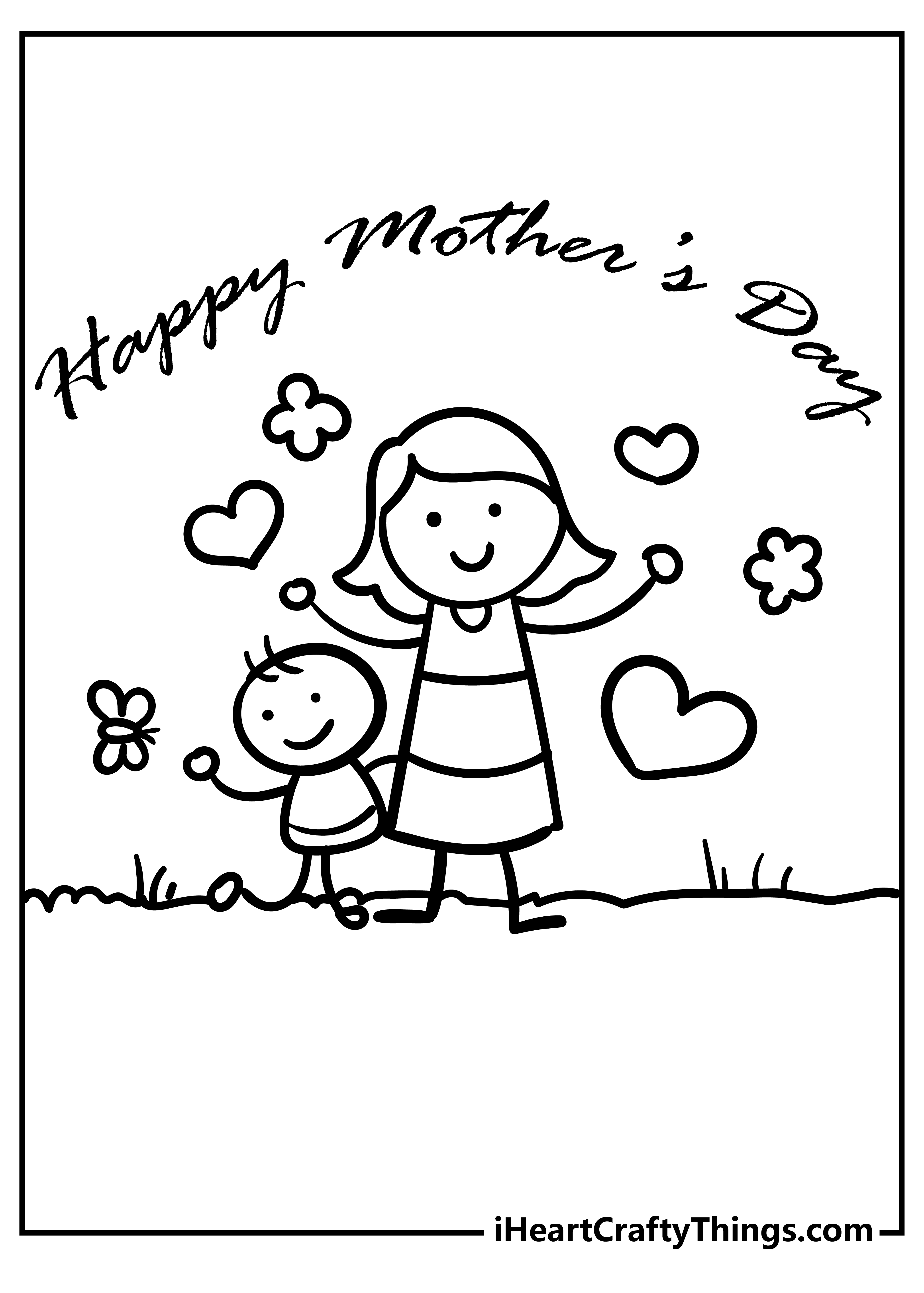Mother’s Day Coloring Sheet for children free download