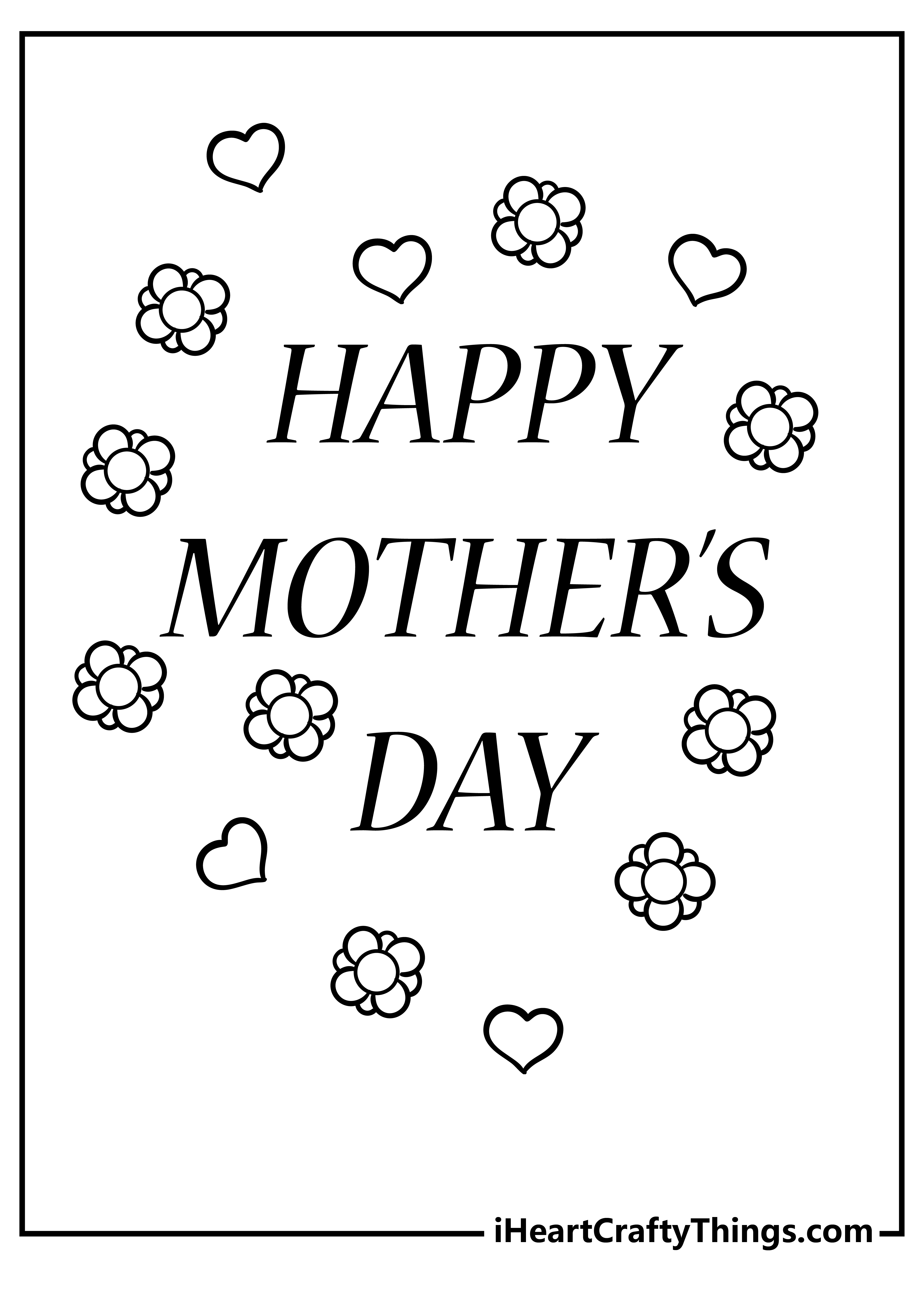 Mother’s Day Coloring Original Sheet for children free download