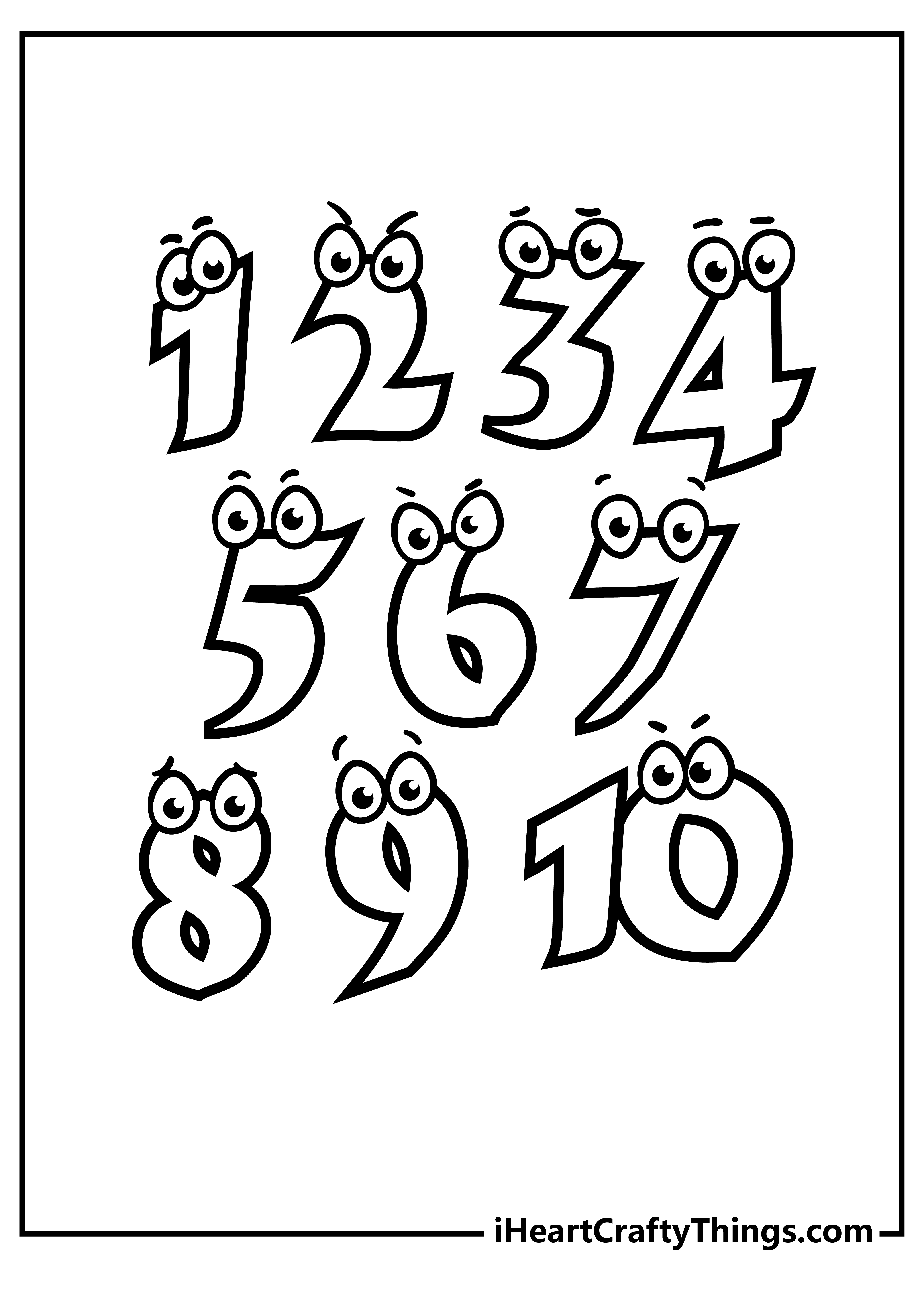 Number Coloring Pages for kids free download